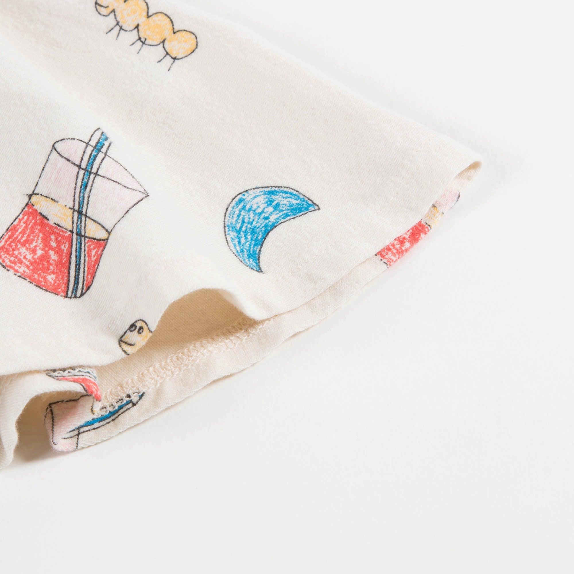 Girls Raw White Glasses Cotton Skirt