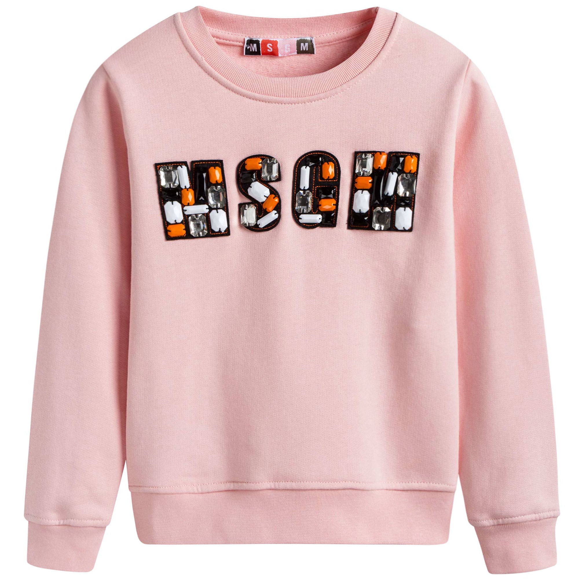 Girls Pink Patch Brand Cotton Sweatshirt