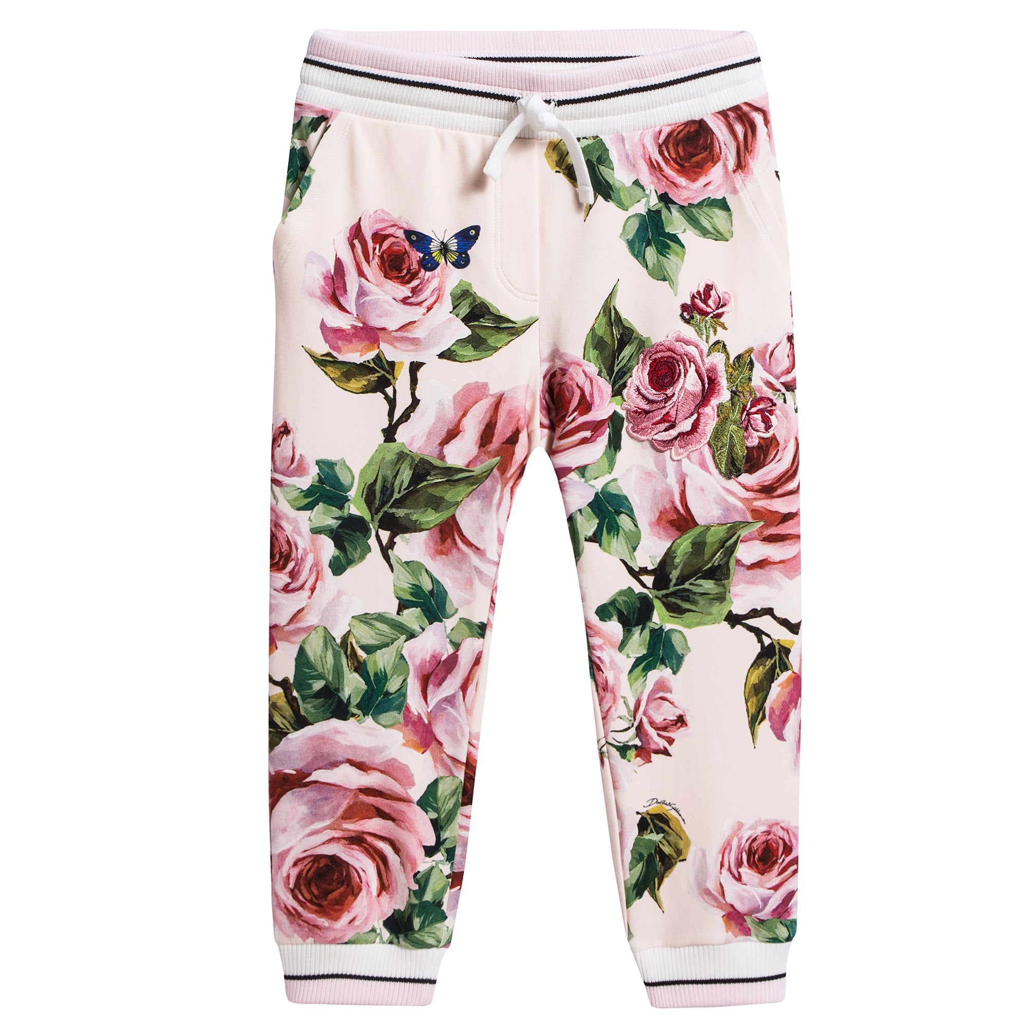 Girls Beige Rose Cotton Trousers(合并到19897)