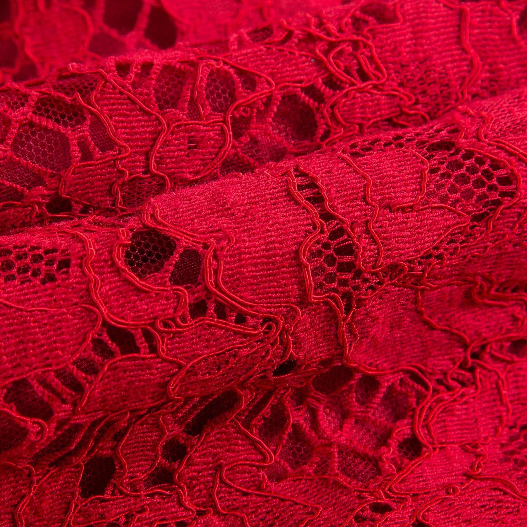 Girls Red Lace Dress