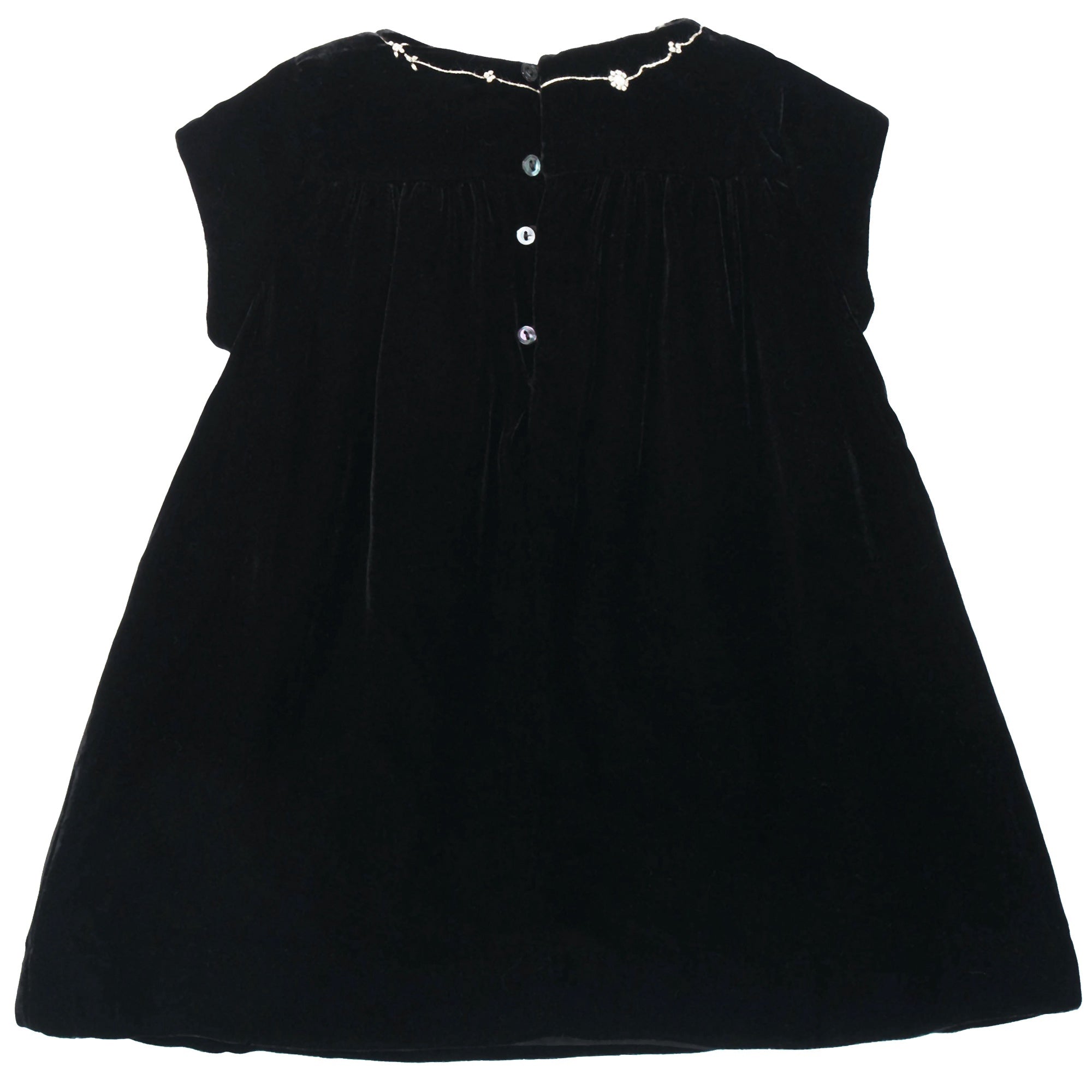 女小童黑色丝绒礼服裙