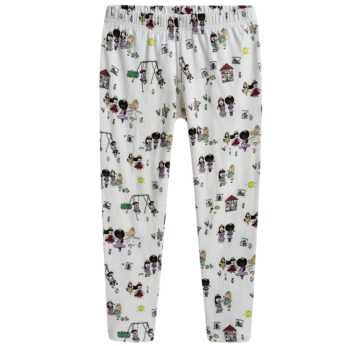 Pyjama fille rose (haut) et blanc (bas)
