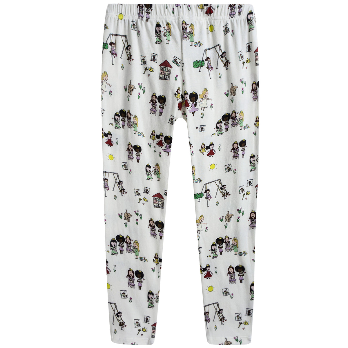 Pyjama fille rose (haut) et blanc (bas)