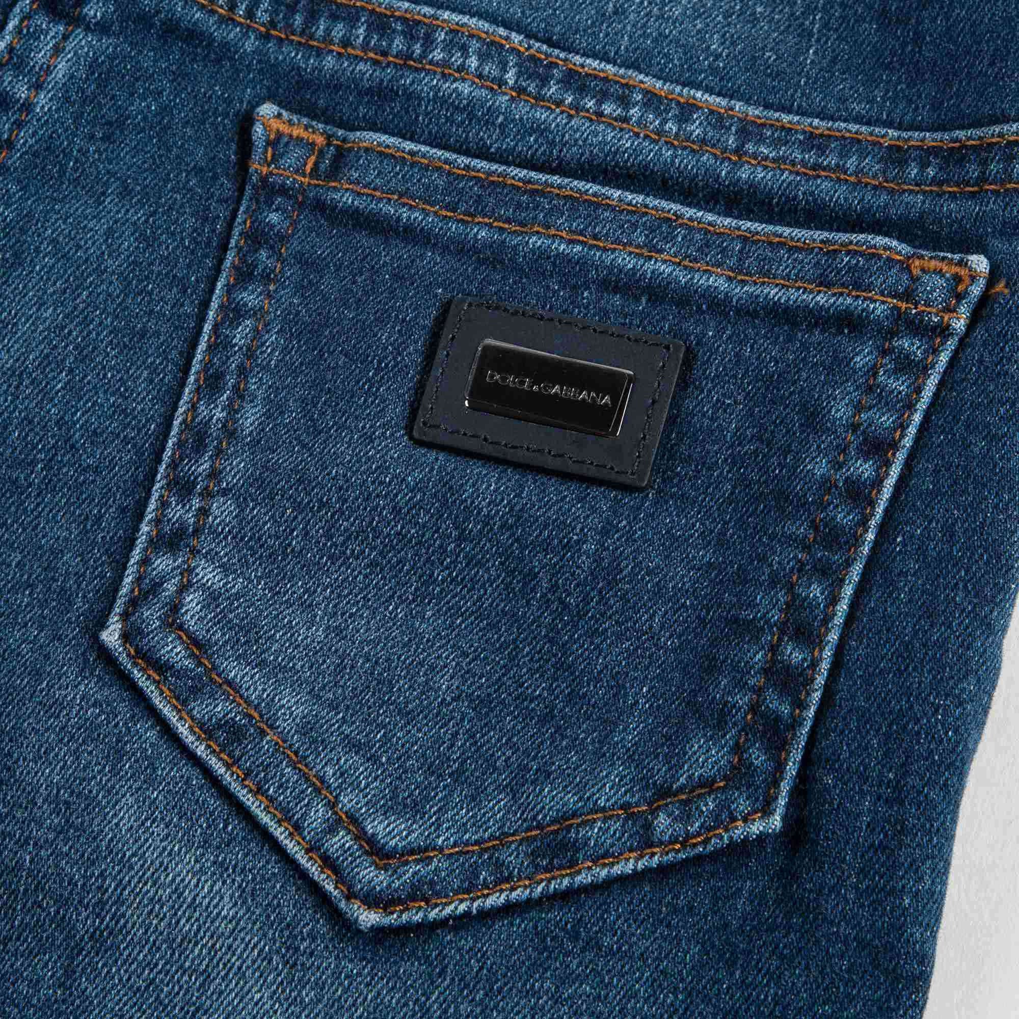 Girls Blue Stars Printed Jeans