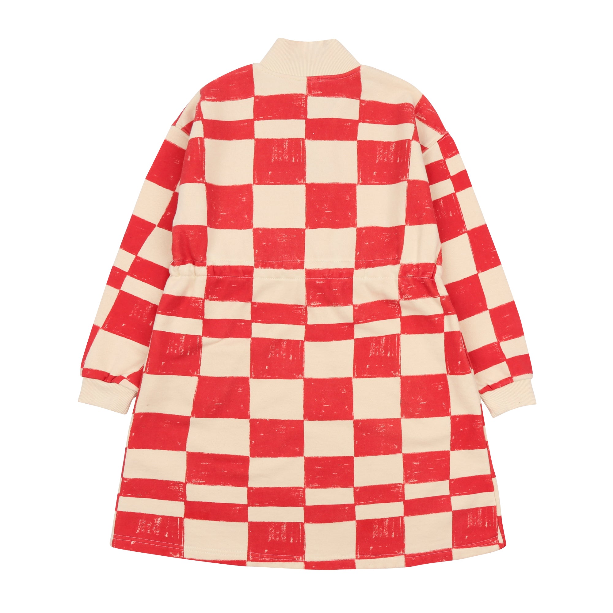Girls Red Check Cotton Dress