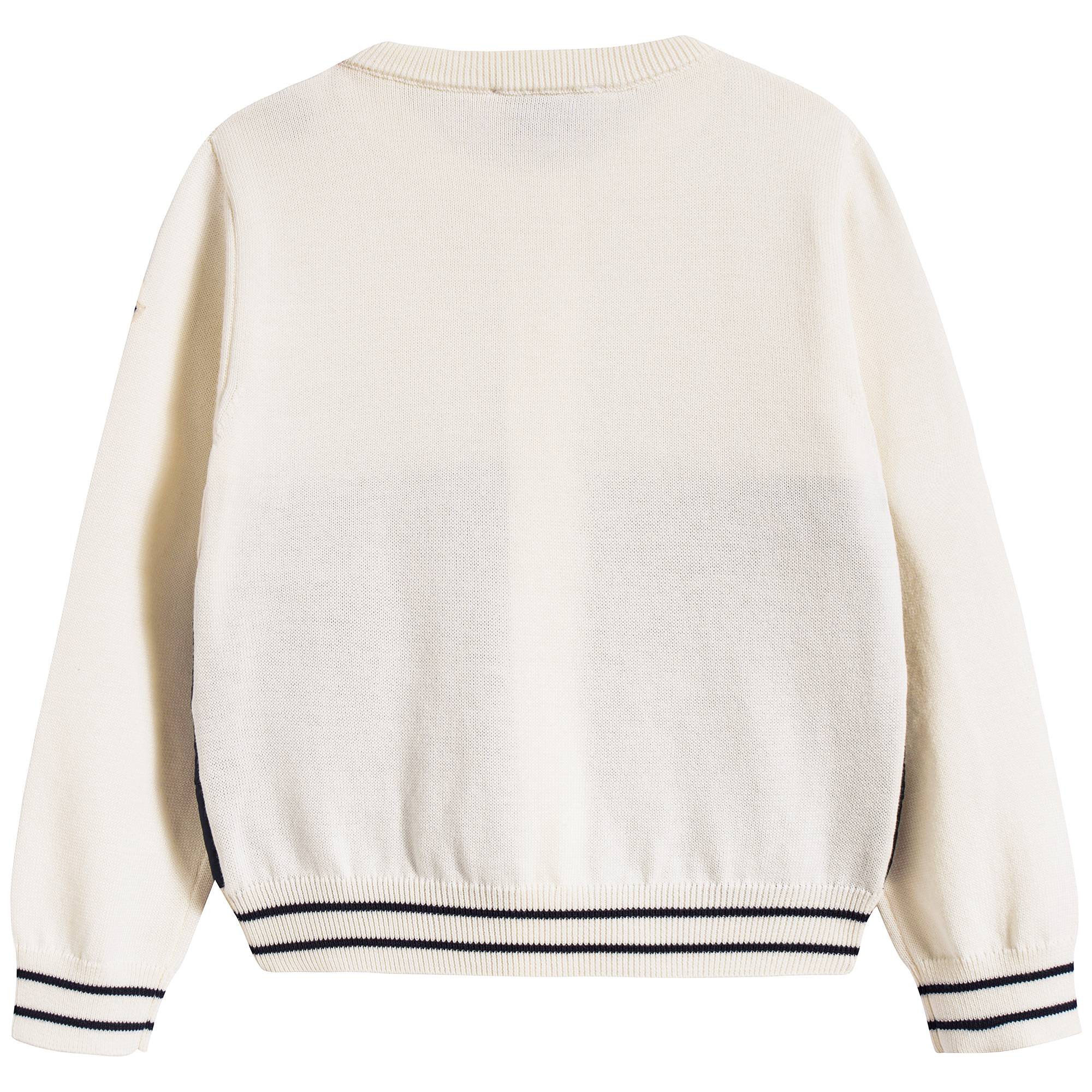 Baby Girls White & Black Cardigan
