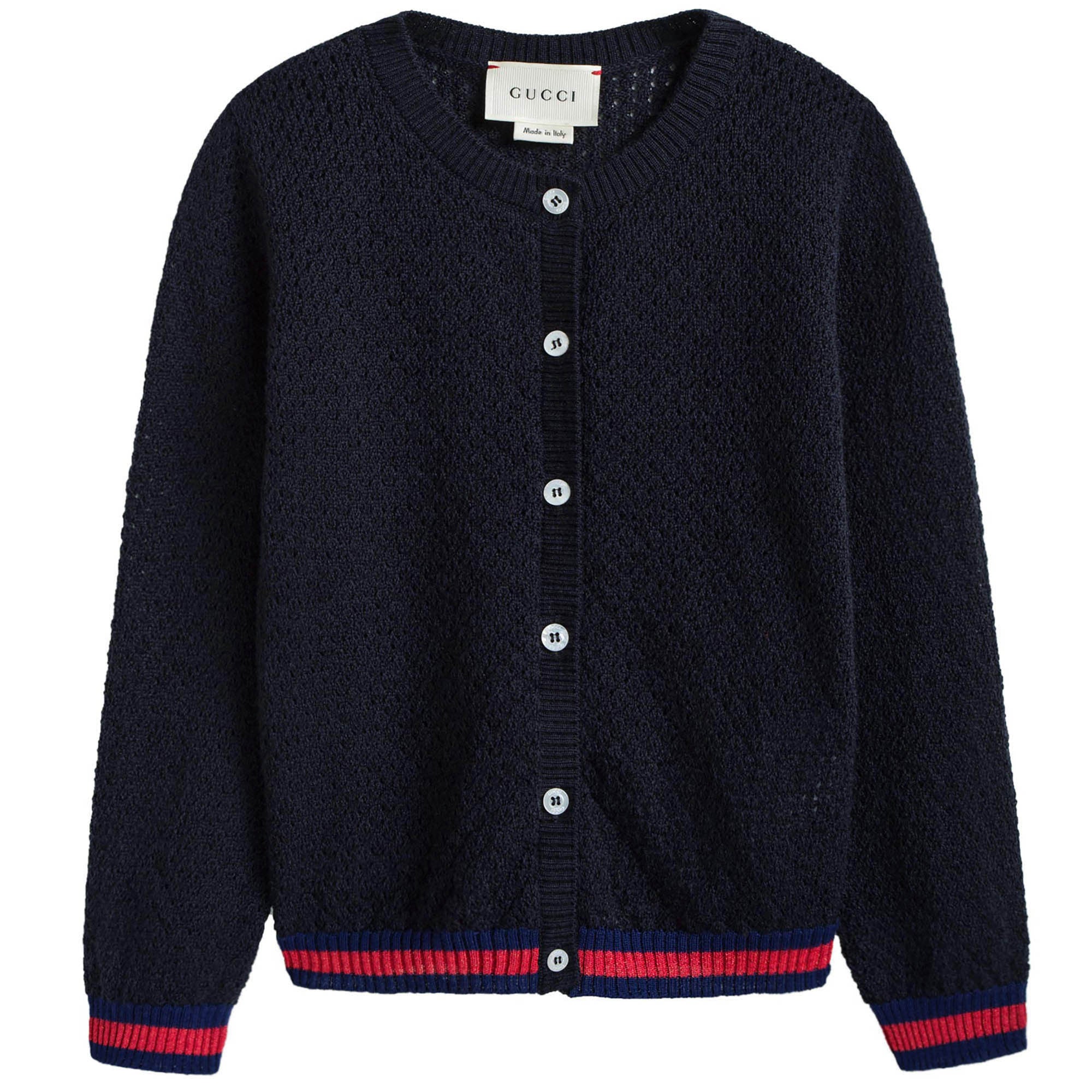 Baby Girls Navy Blue Wool Cardigan