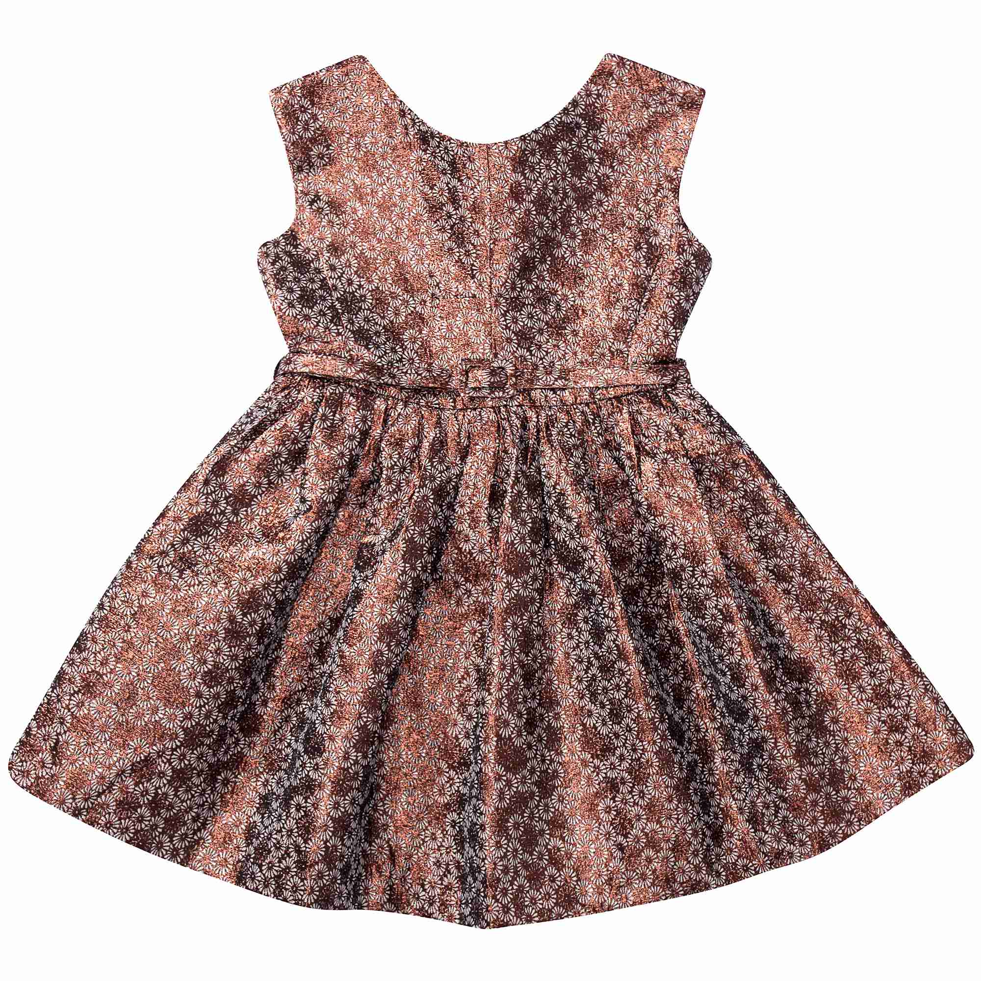Girls Copper Flower Dress