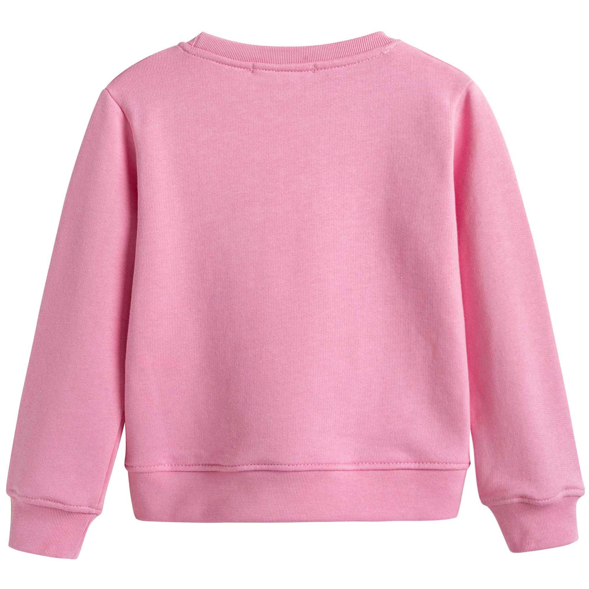 Girls Pink Cotton Logo Sweatshirt