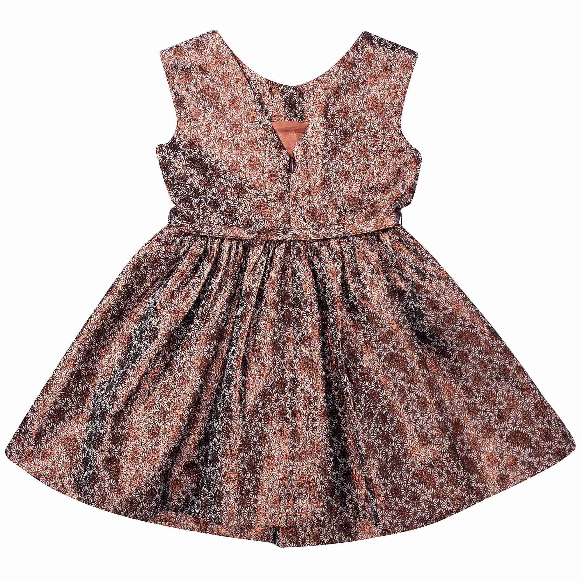 Girls Copper Flower Dress