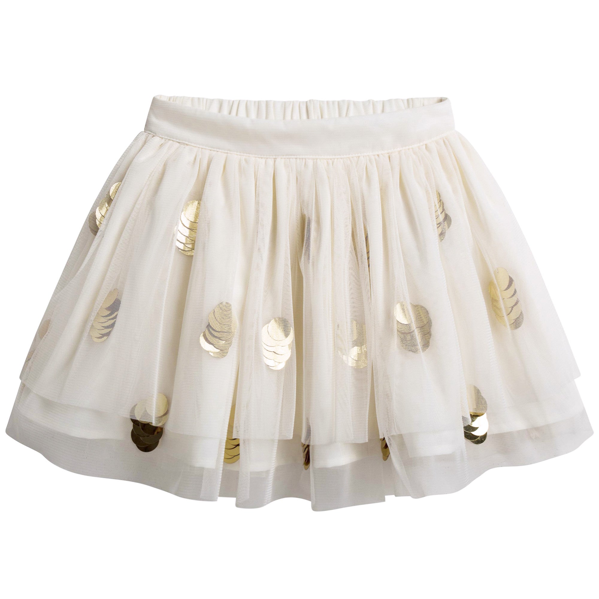 Girls Ivory Tiered Tulle Skirt