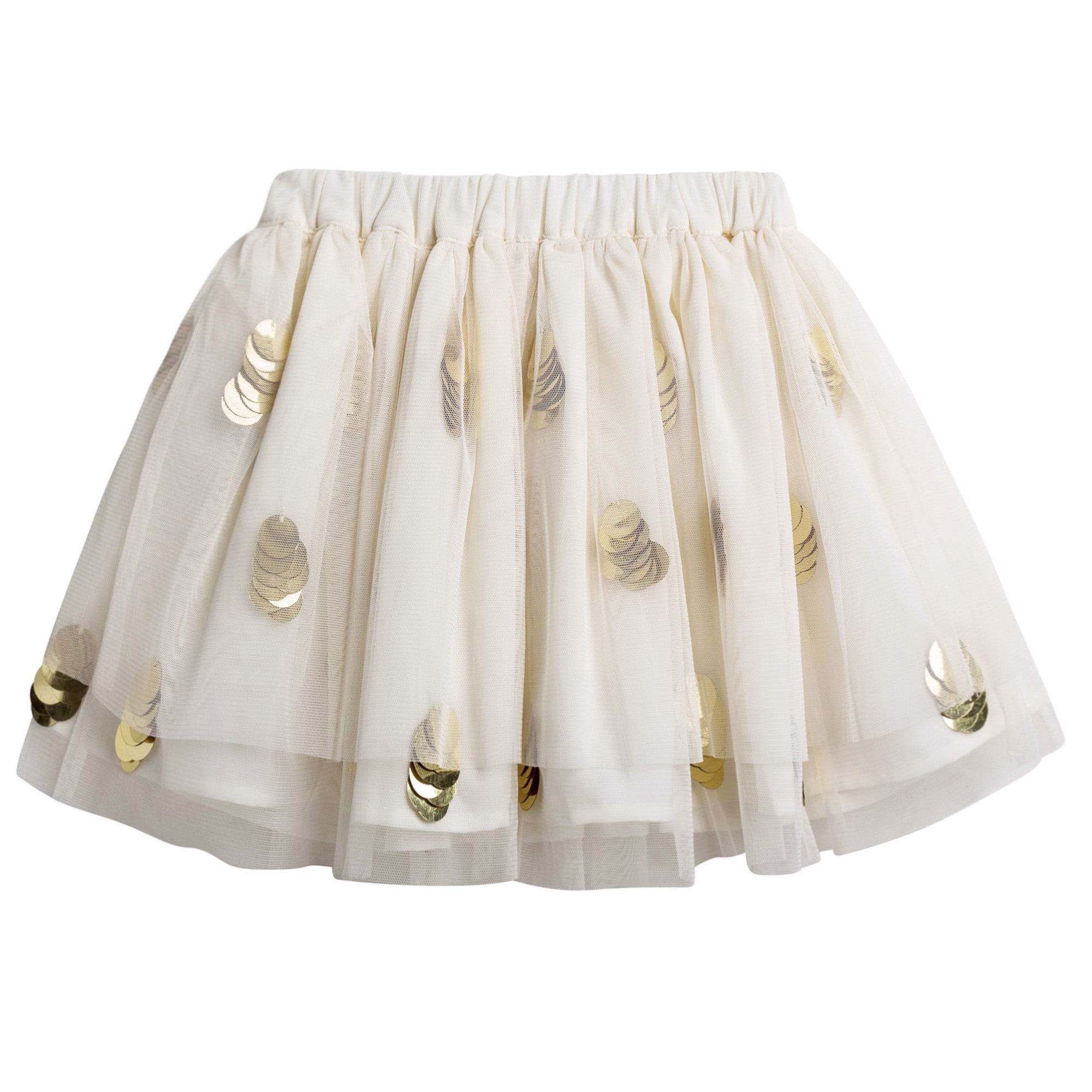 Girls Ivory Tiered Tulle Skirt