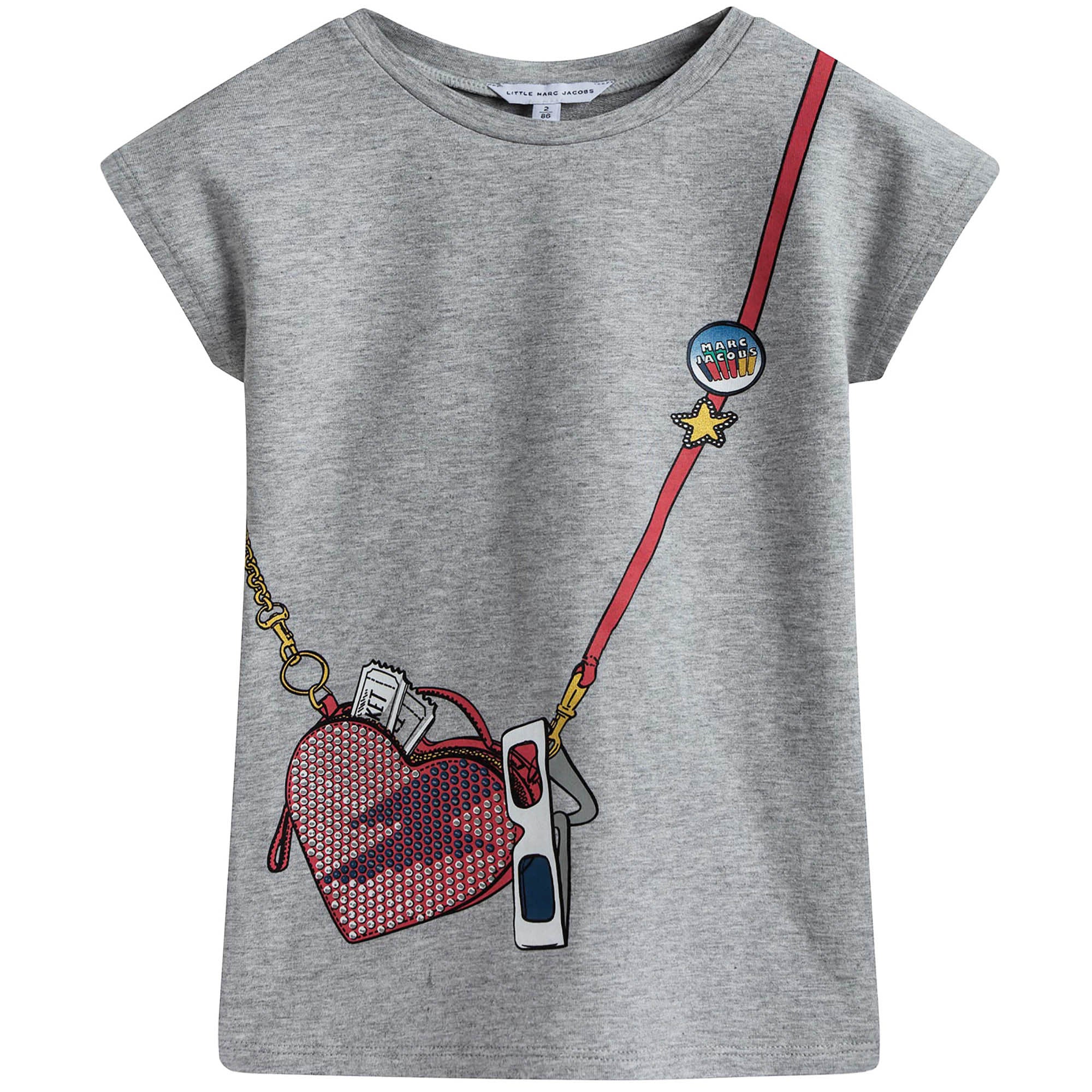 Girls Grey Printed Jersey Dress
