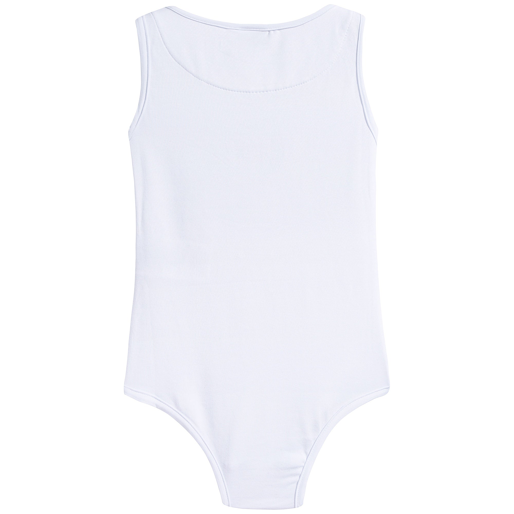 Girls White Jersey Cotton Babysuits