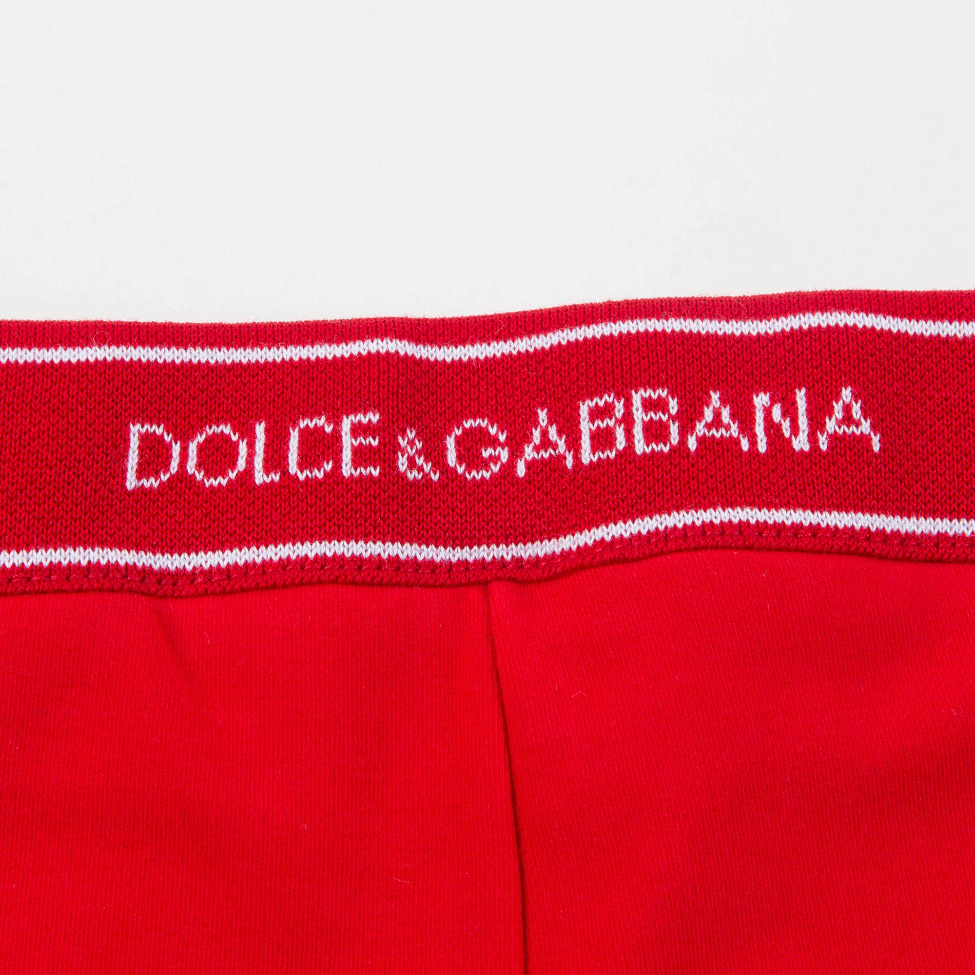 Baby Girls Red Logo Cotton Leggings