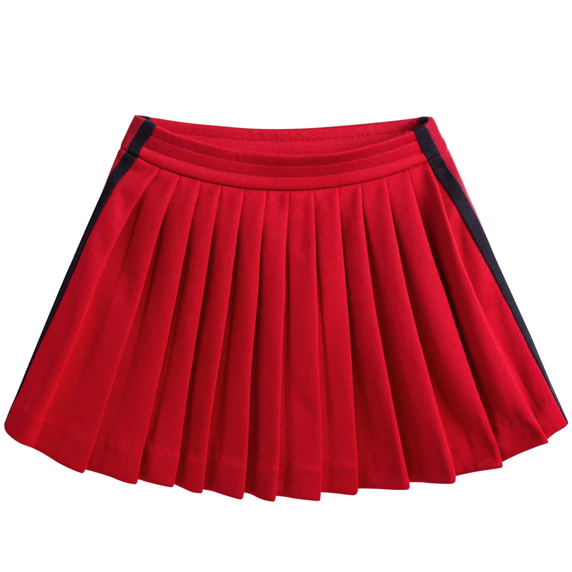 Girls Dark Red Ruffled Cotton Skirt