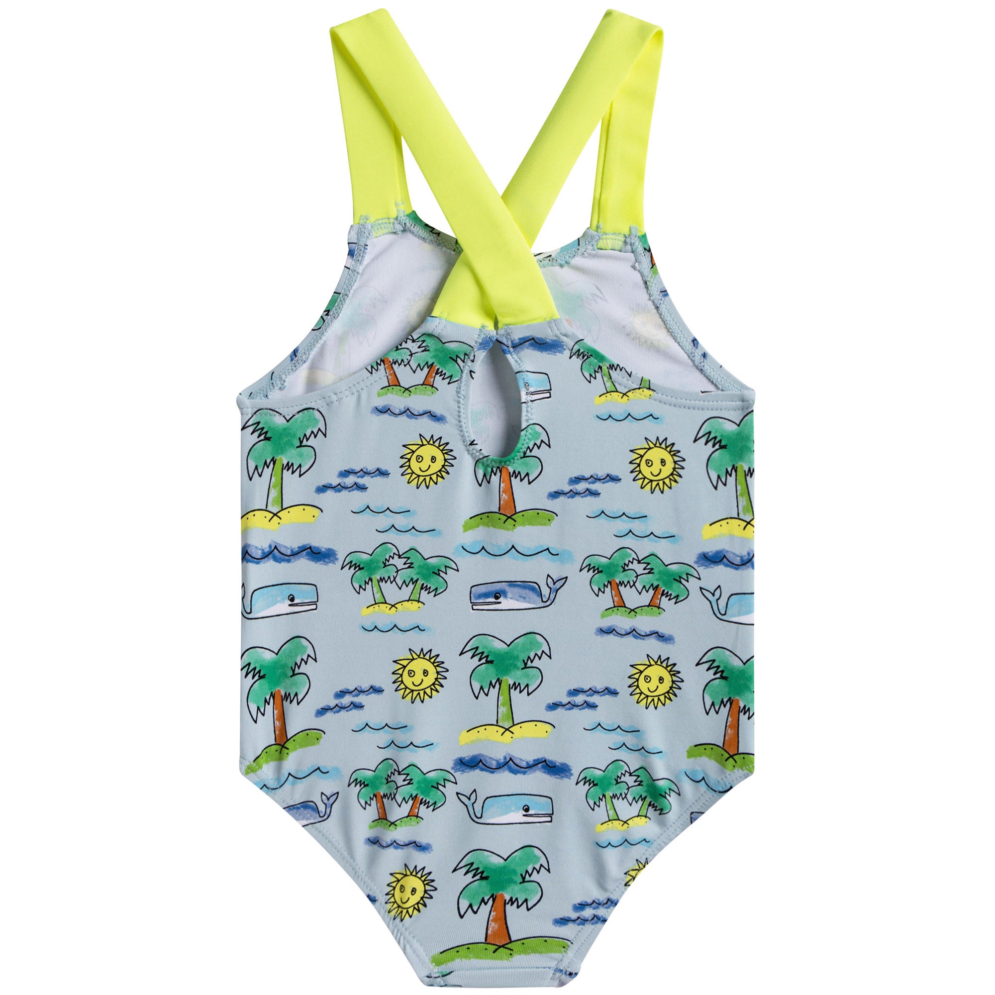 Girls Fluro Beach Print Finn Swimsuit