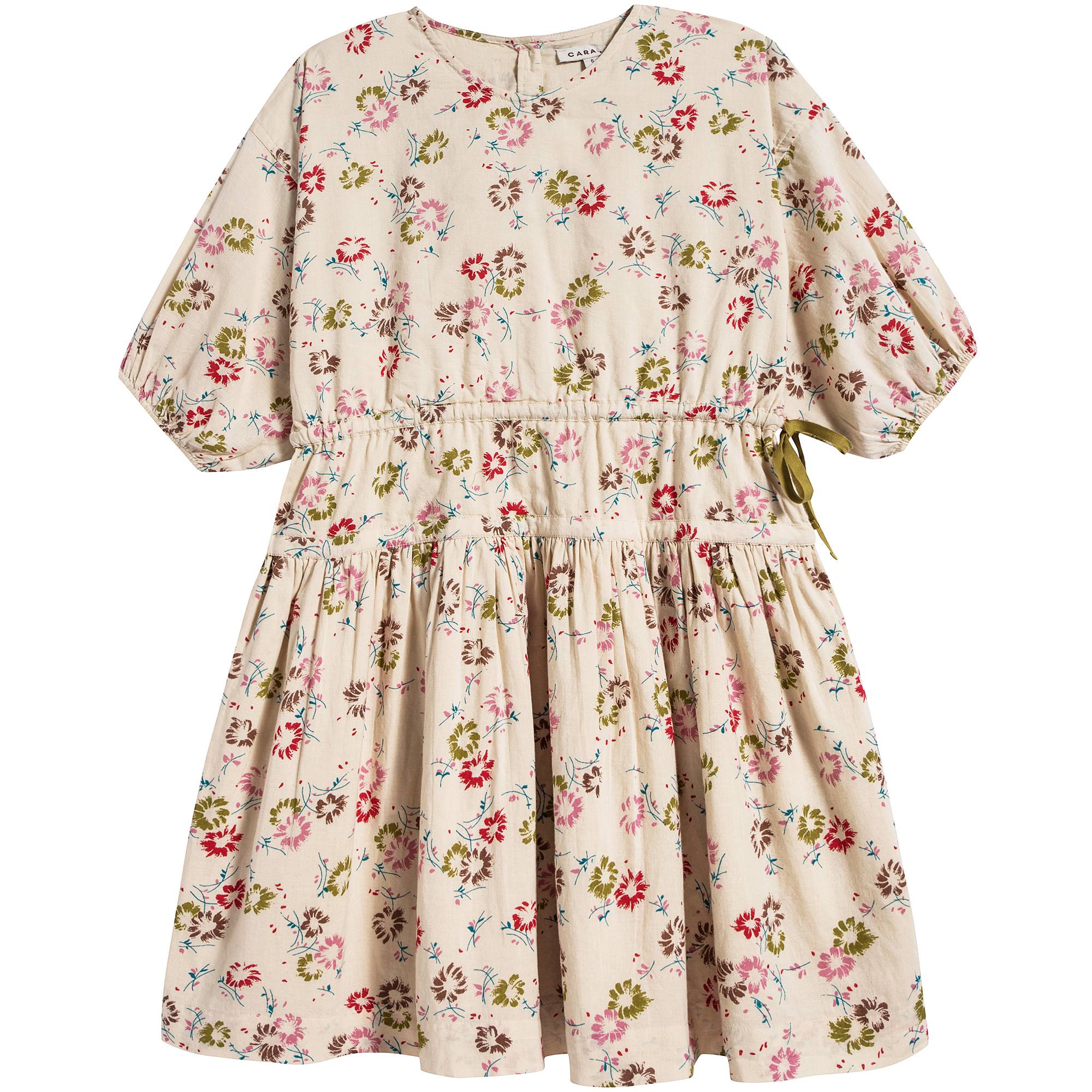 Girls Painted Flower Print Cotton Gress