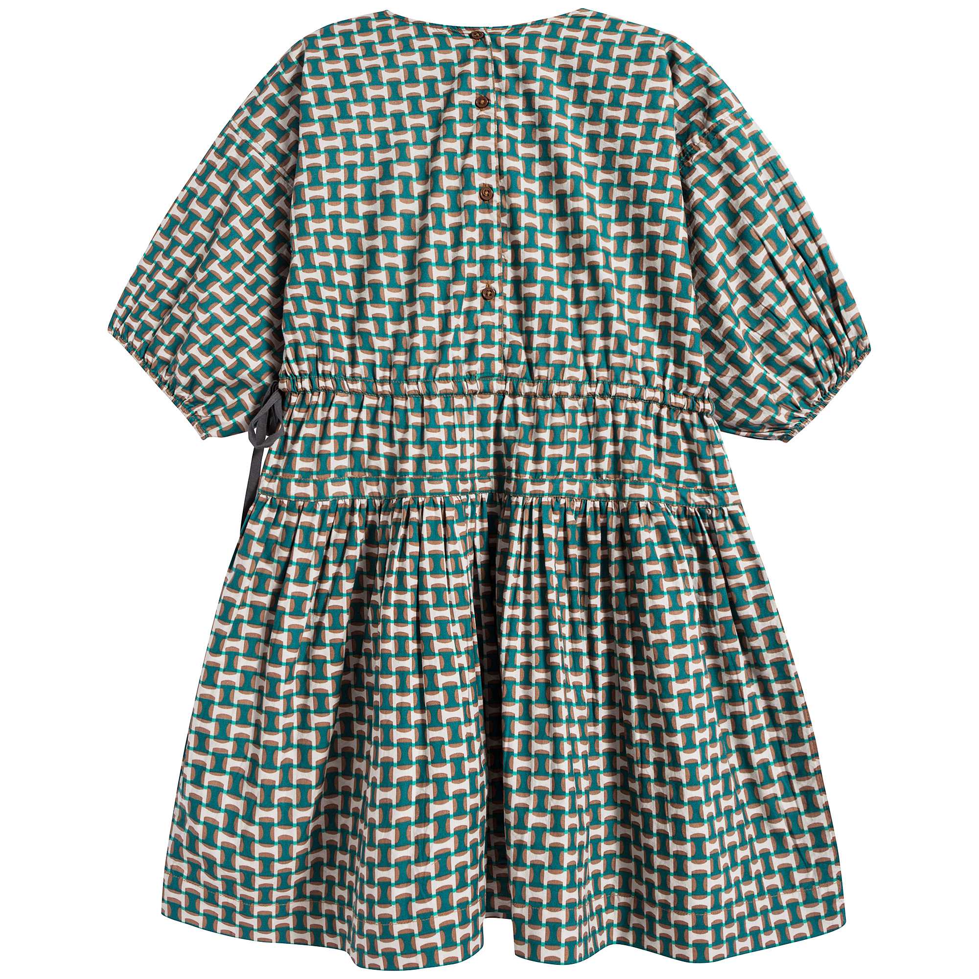 Girls Emerald Print Cotton Dress