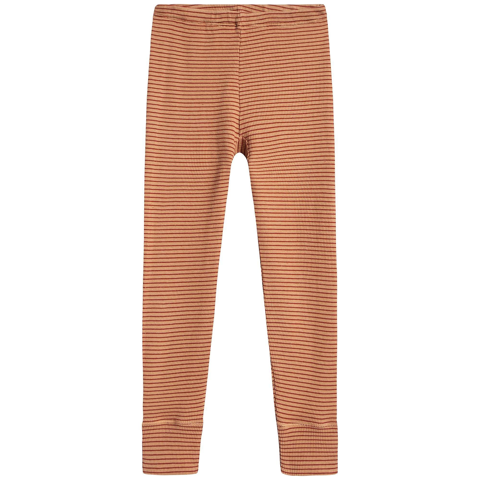 Girls Camel & Rust Cotton Trousers