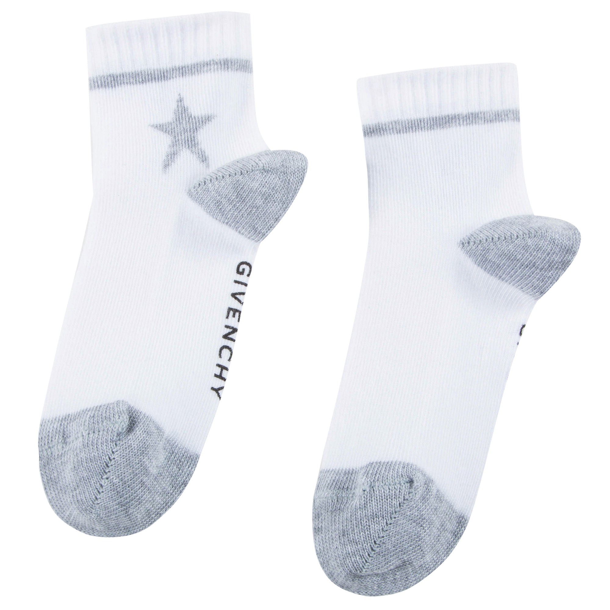 Girls & Boys Black & White Logo Cotton Socks(Two Pairs)