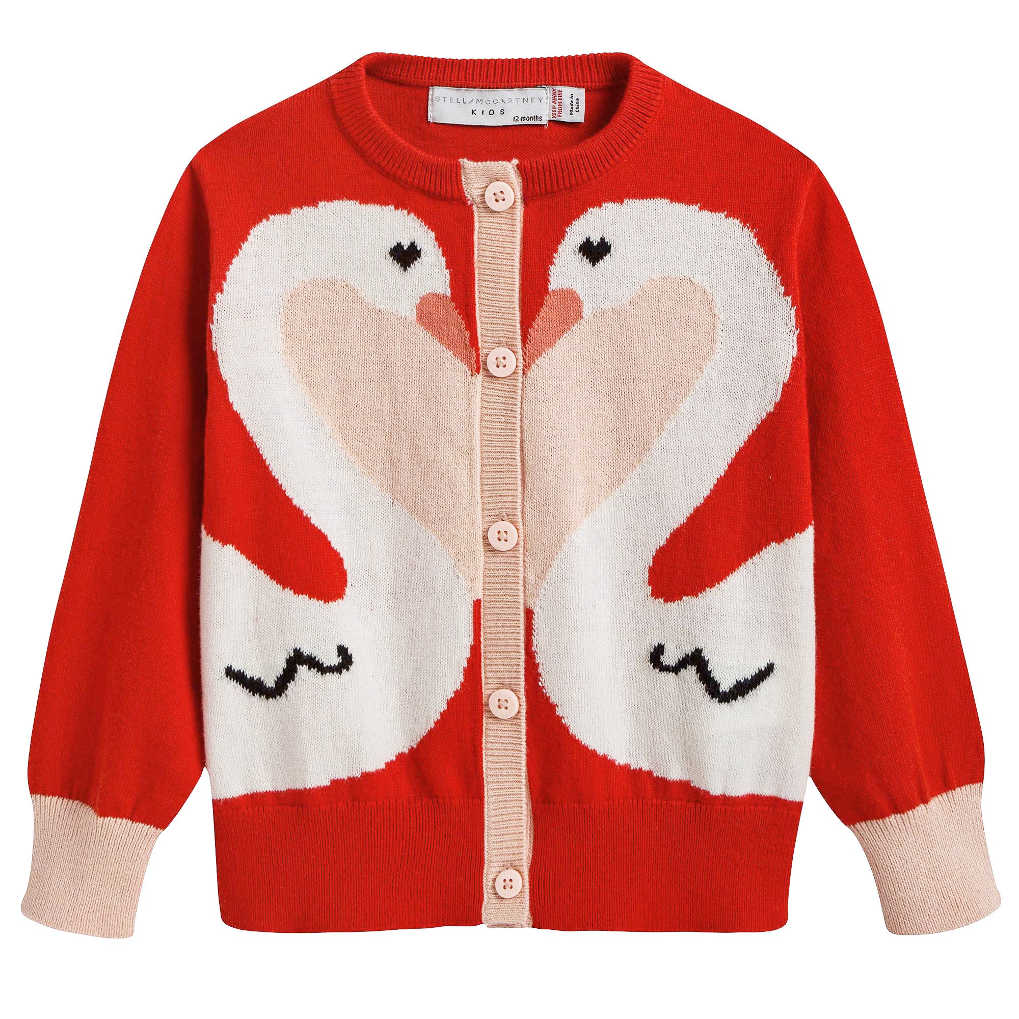 Baby Girls Red Lauren Swan Cardigan