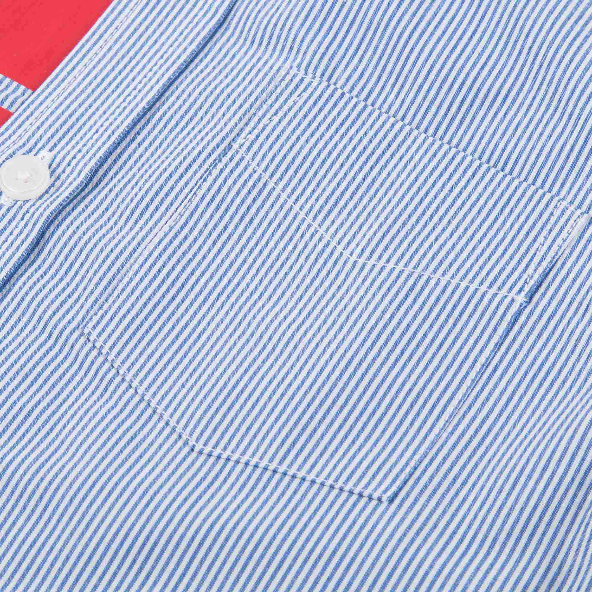 Boys Blue & Red Striped Cotton T-shirt