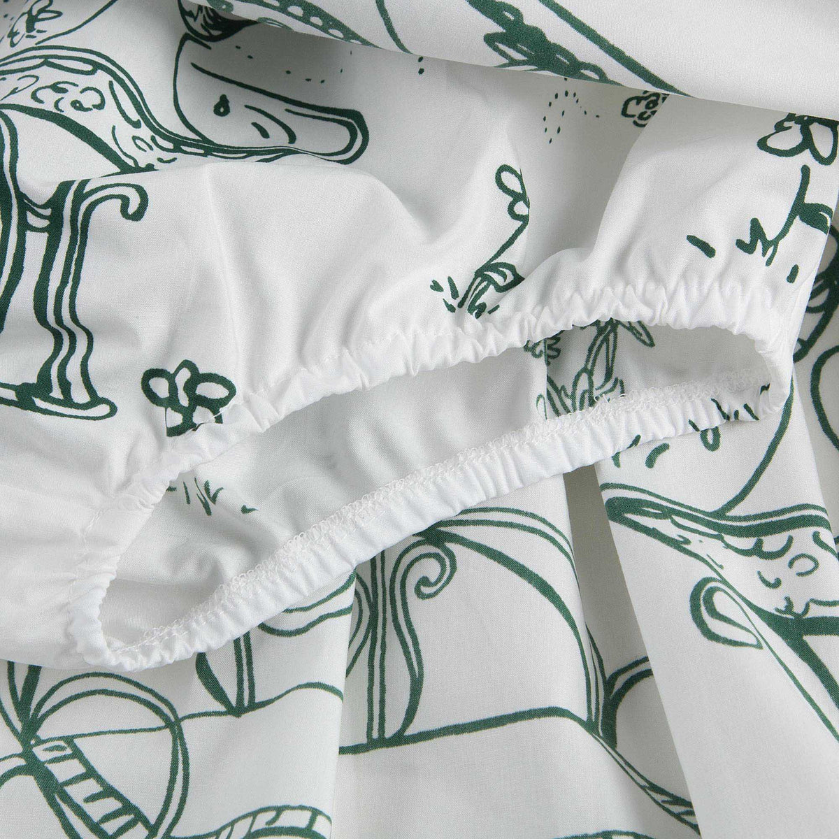 Robe Fille Bébé Blanche avec Imprimés Garnitures Jardin Botanique