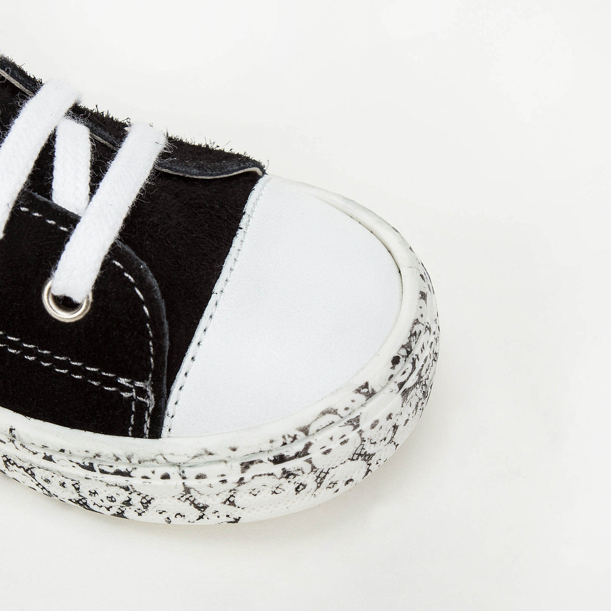 Chaussures montantes noires pour filles à lacets façon corde marine