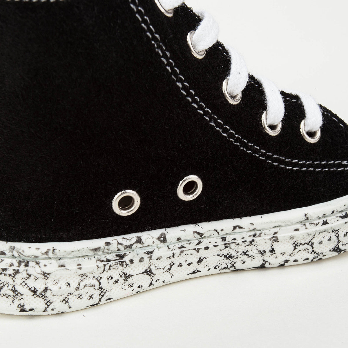 Chaussures montantes noires pour filles à lacets façon corde marine