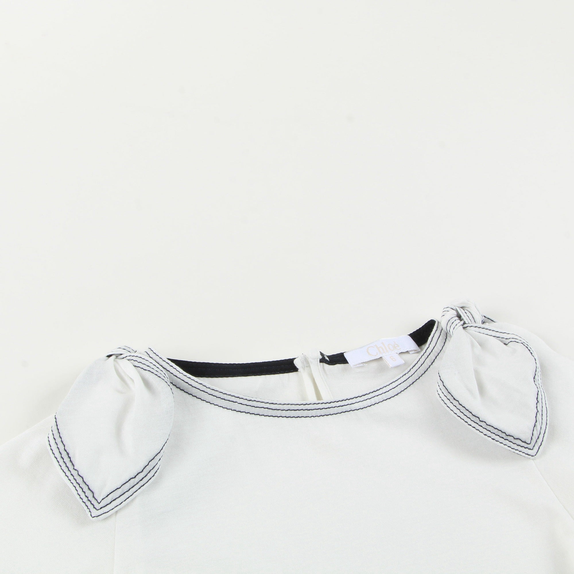 Girls White Cotton T-shirt