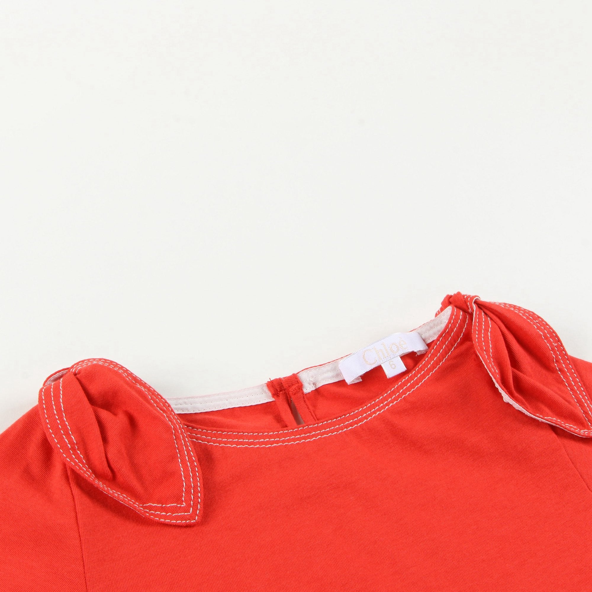 Girls Red Cotton T-shirt