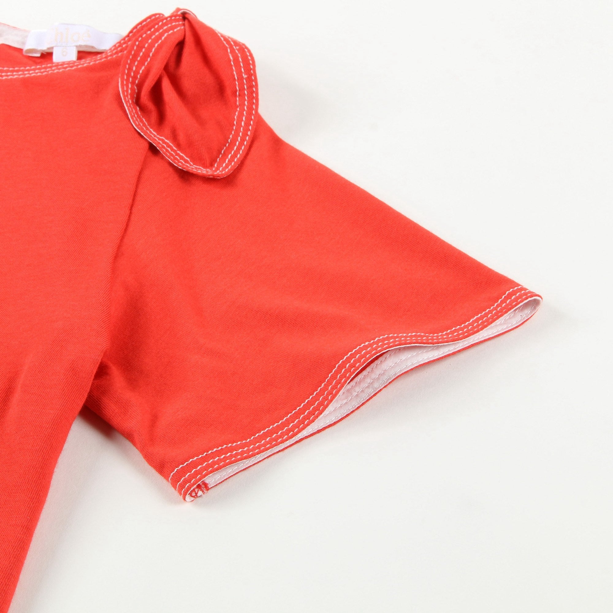 Girls Red Cotton T-shirt