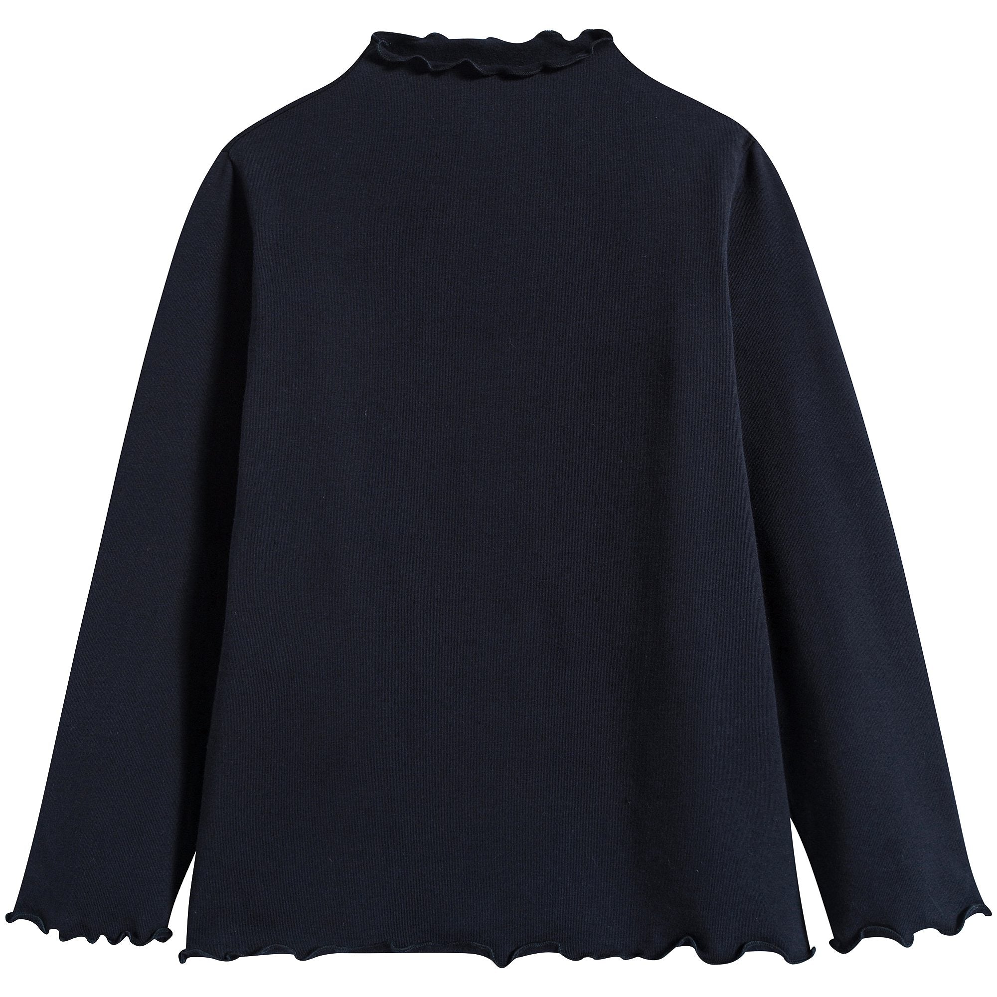 Girls Navy Blue Cotton T-shirt