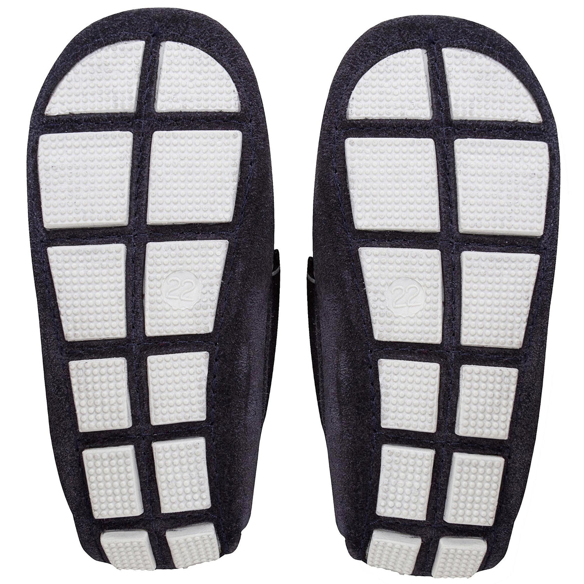 Mocassins à pampilles en cuir suédé bleu marine pour garçons et filles