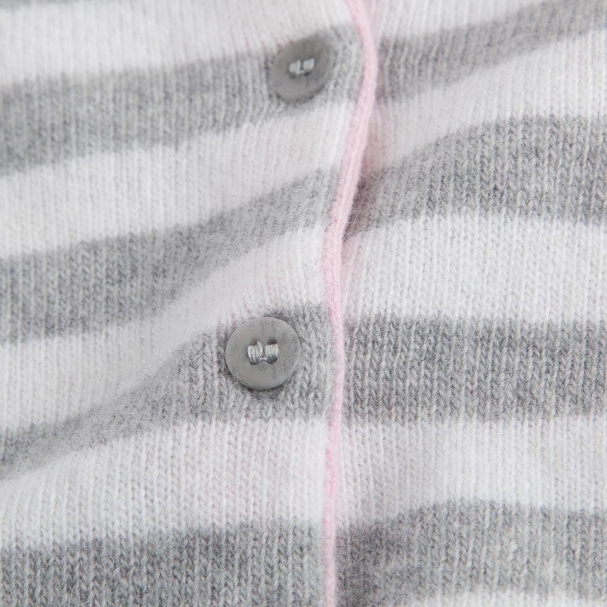 Gilet à rayures gris et blanc lait pour bébé fille