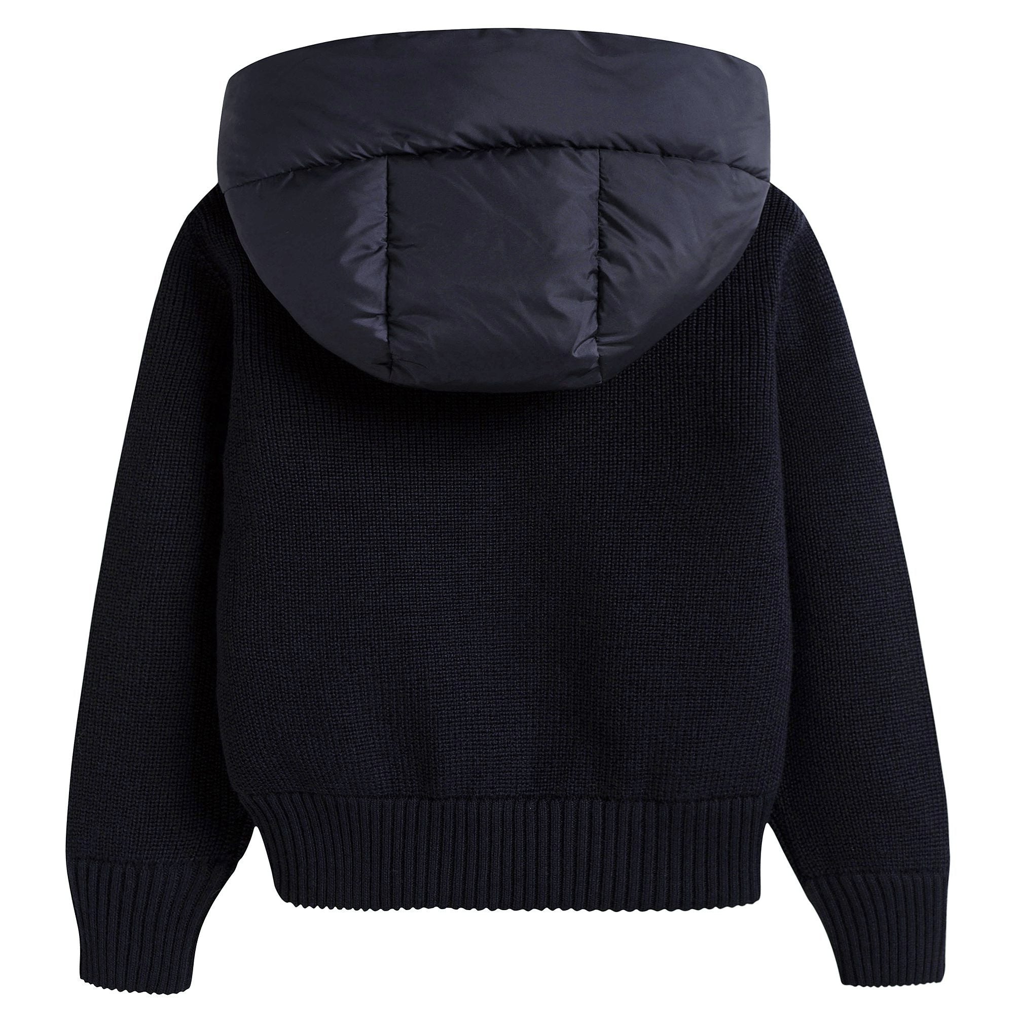 Boys Blue Knitted & Down Padded Zip-up Top