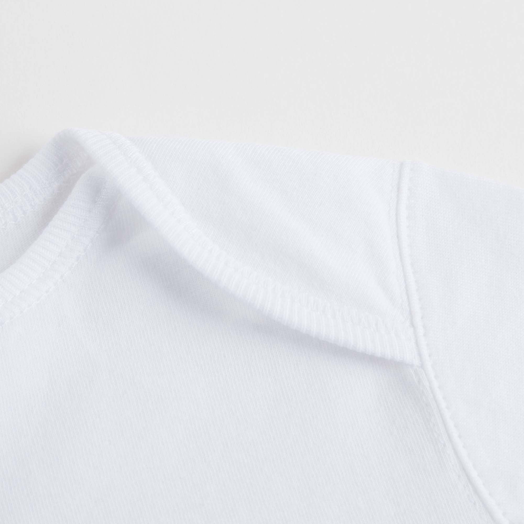 Baby White Cotton Long Sleeves T-shirt With Check Pocket