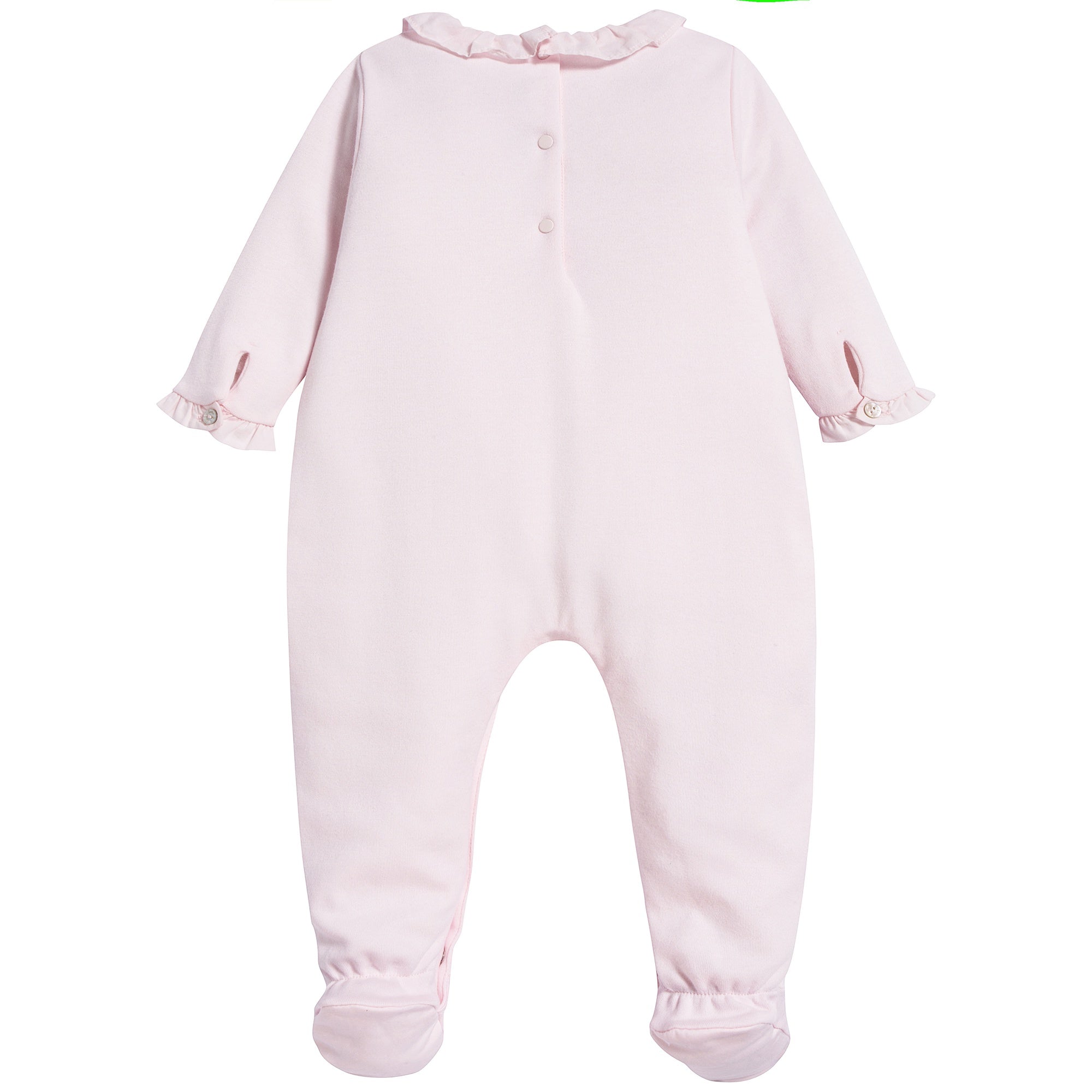 Baby Girls Rose Pale Cotton Babysuit