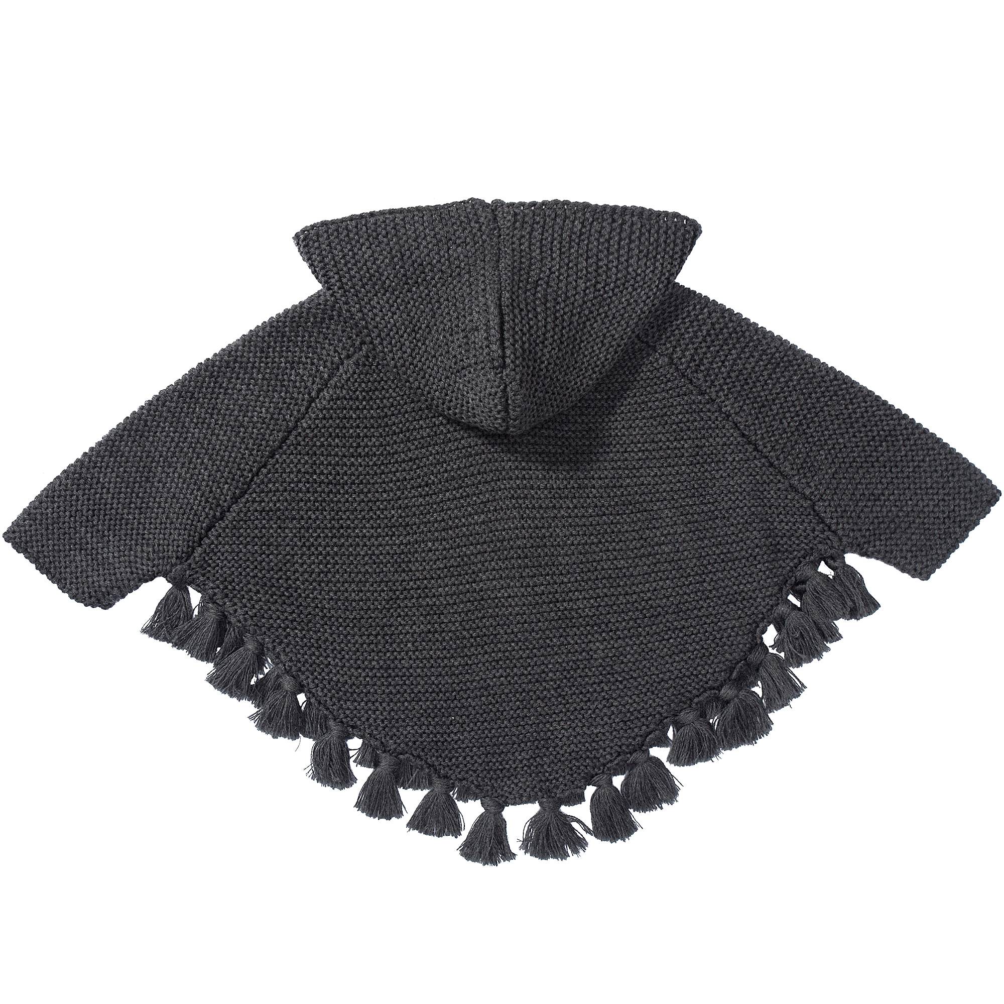 Baby Girls & Girls Wool knitted Grey Poncho