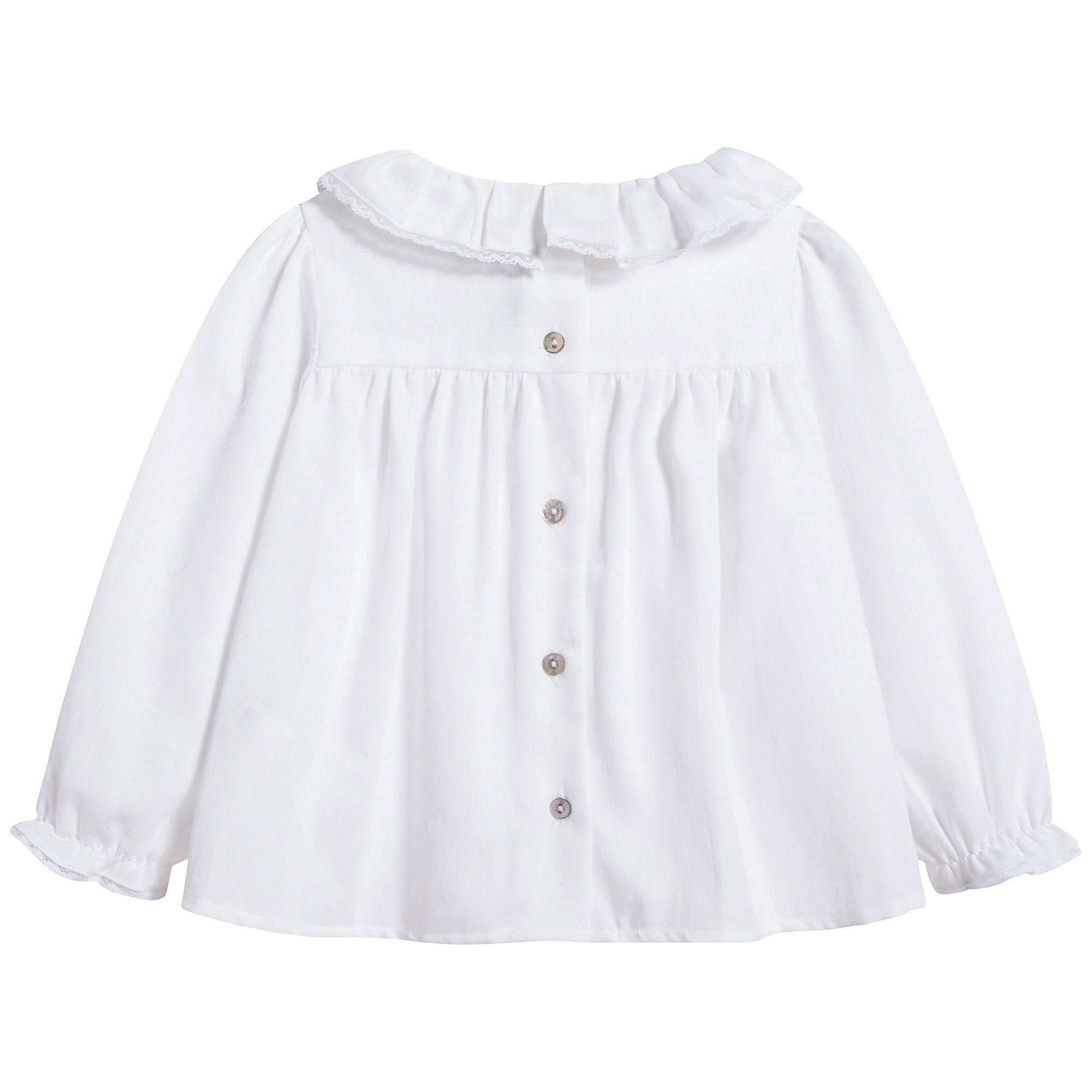 Baby Girls White Cotton Blouse