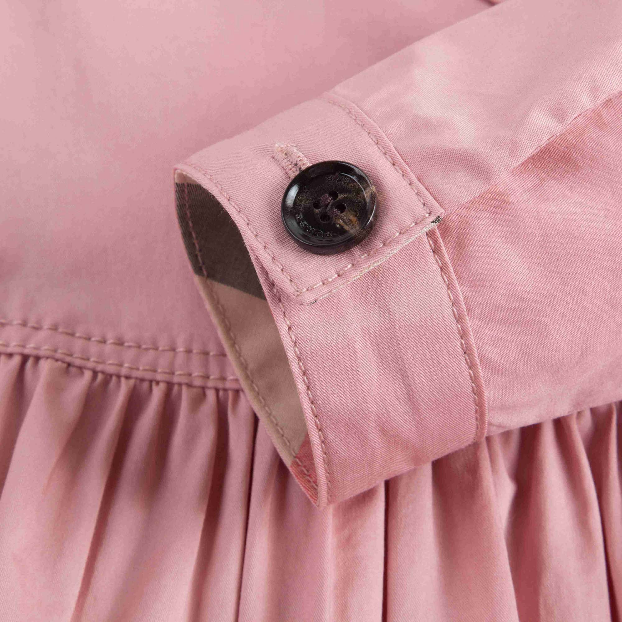 Baby Girls Pink Cotton Trench Dress