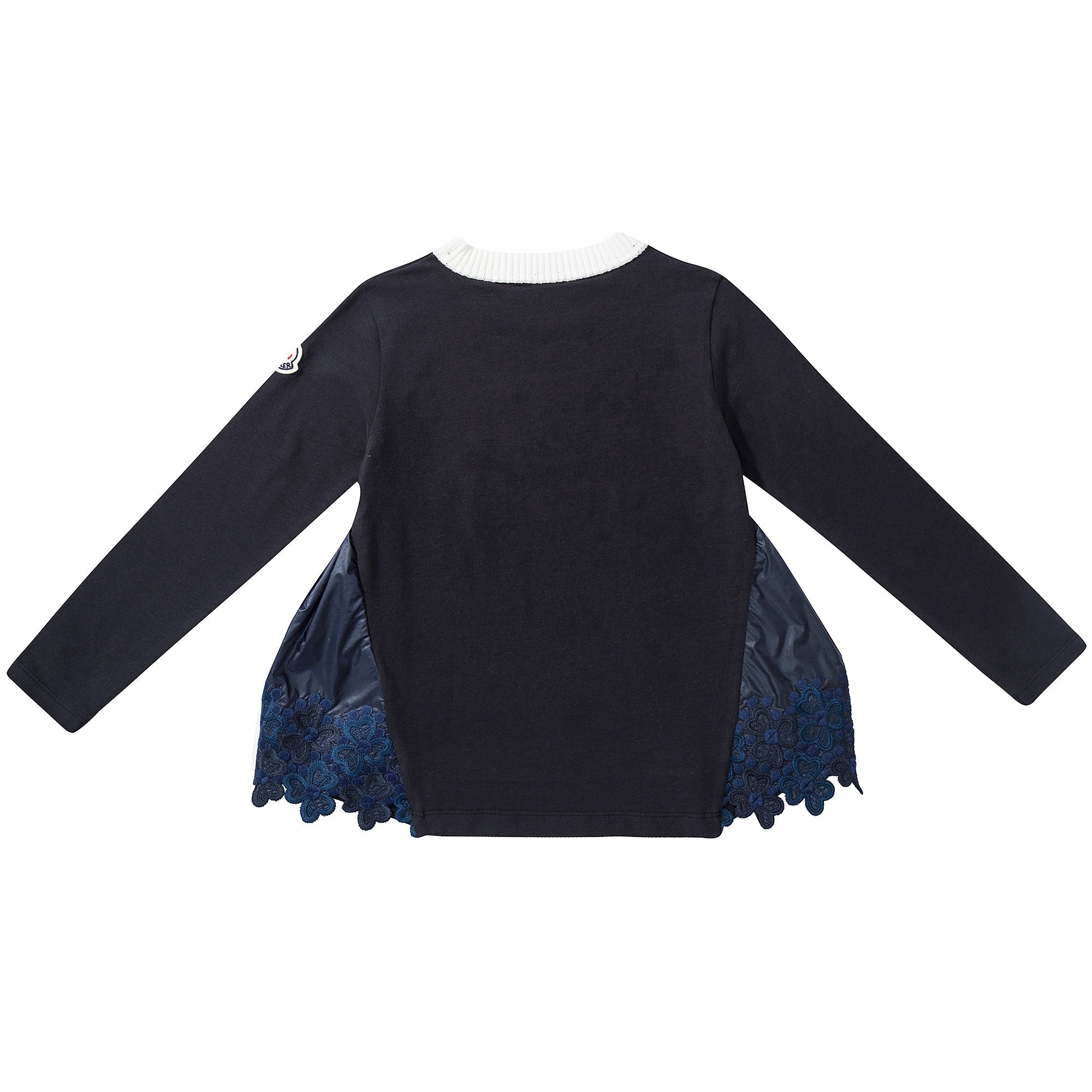 Girls Navy Blue Cotton Maglia T-shirt