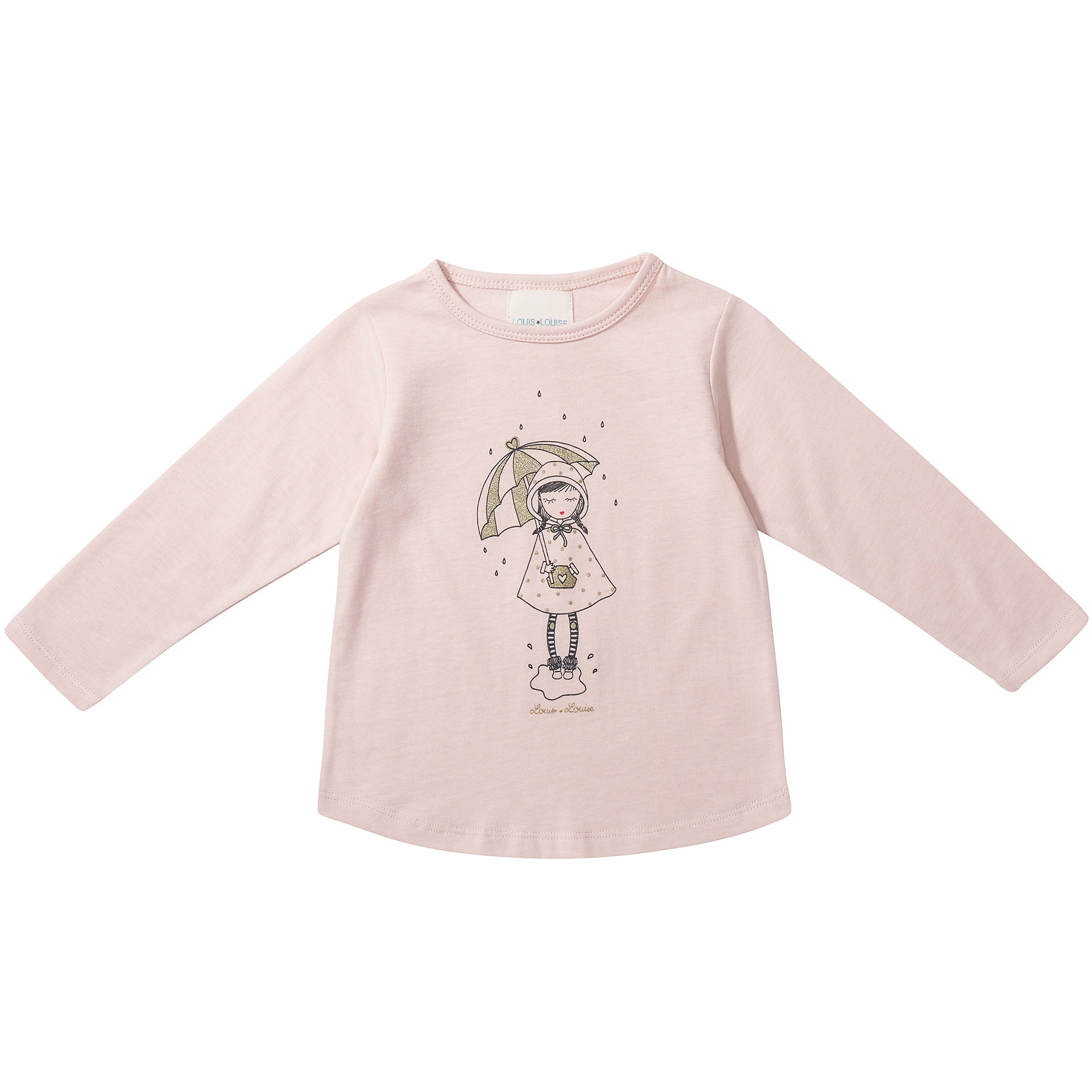 Girls Pink Cotton T-shirt