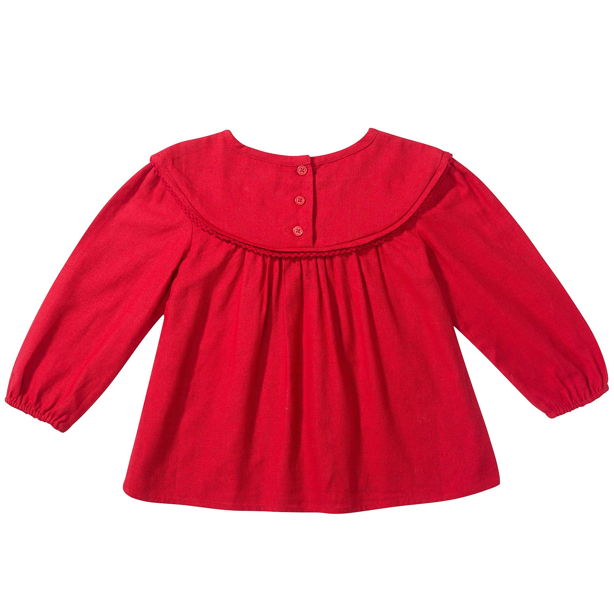Girls Red Cotton Blouse