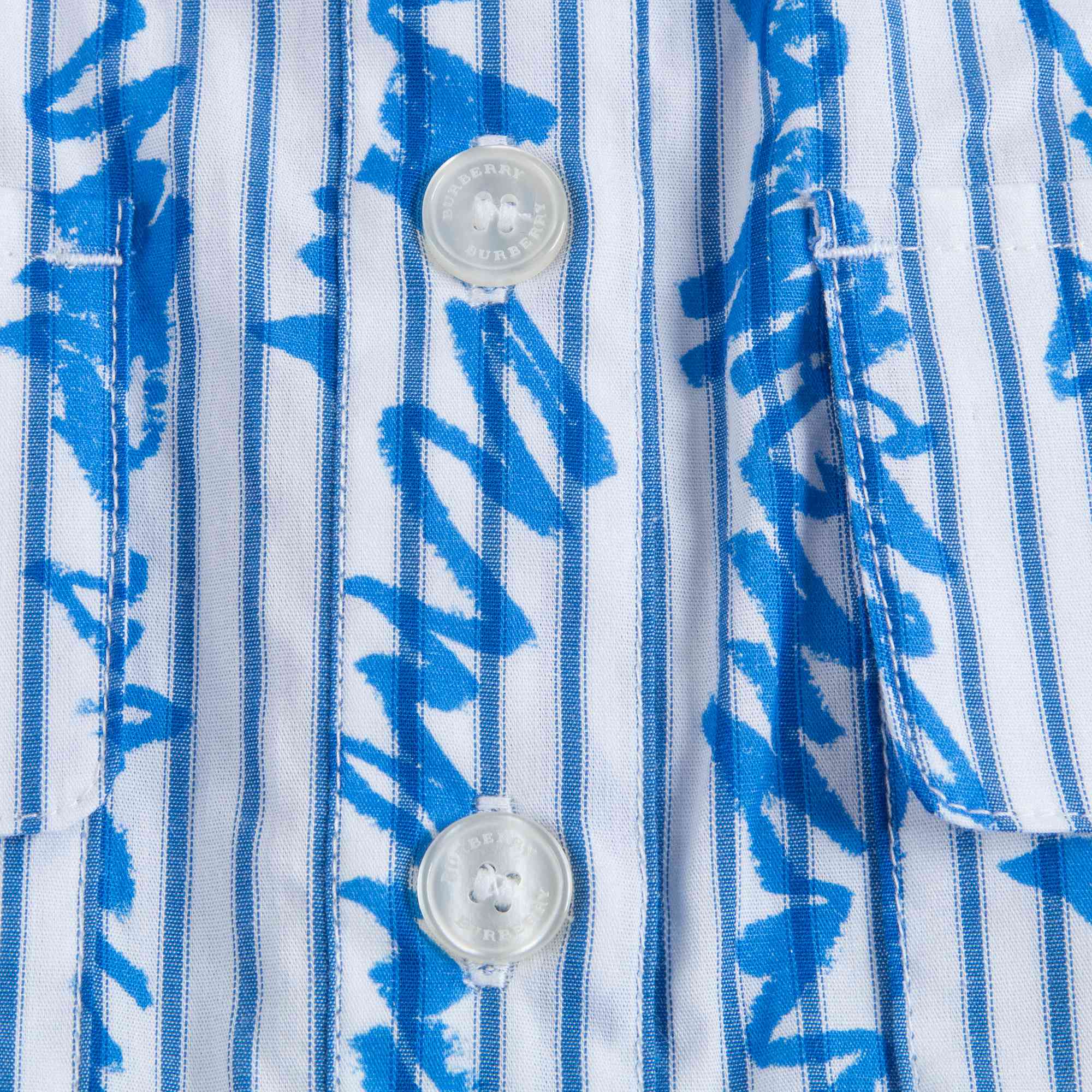 Girls Bright Blue Cotton Shirt