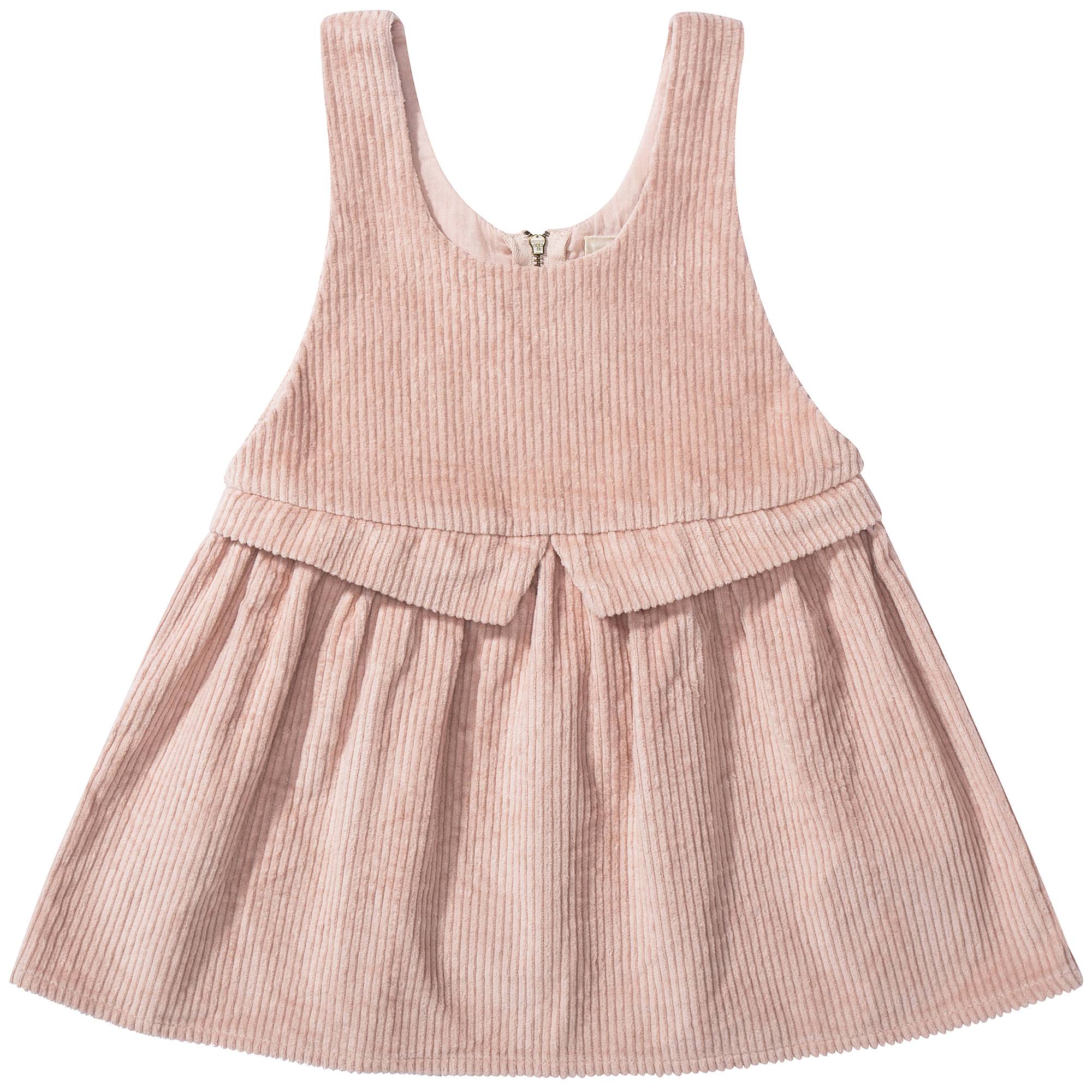 Girls Pink Big Corduroy Dress