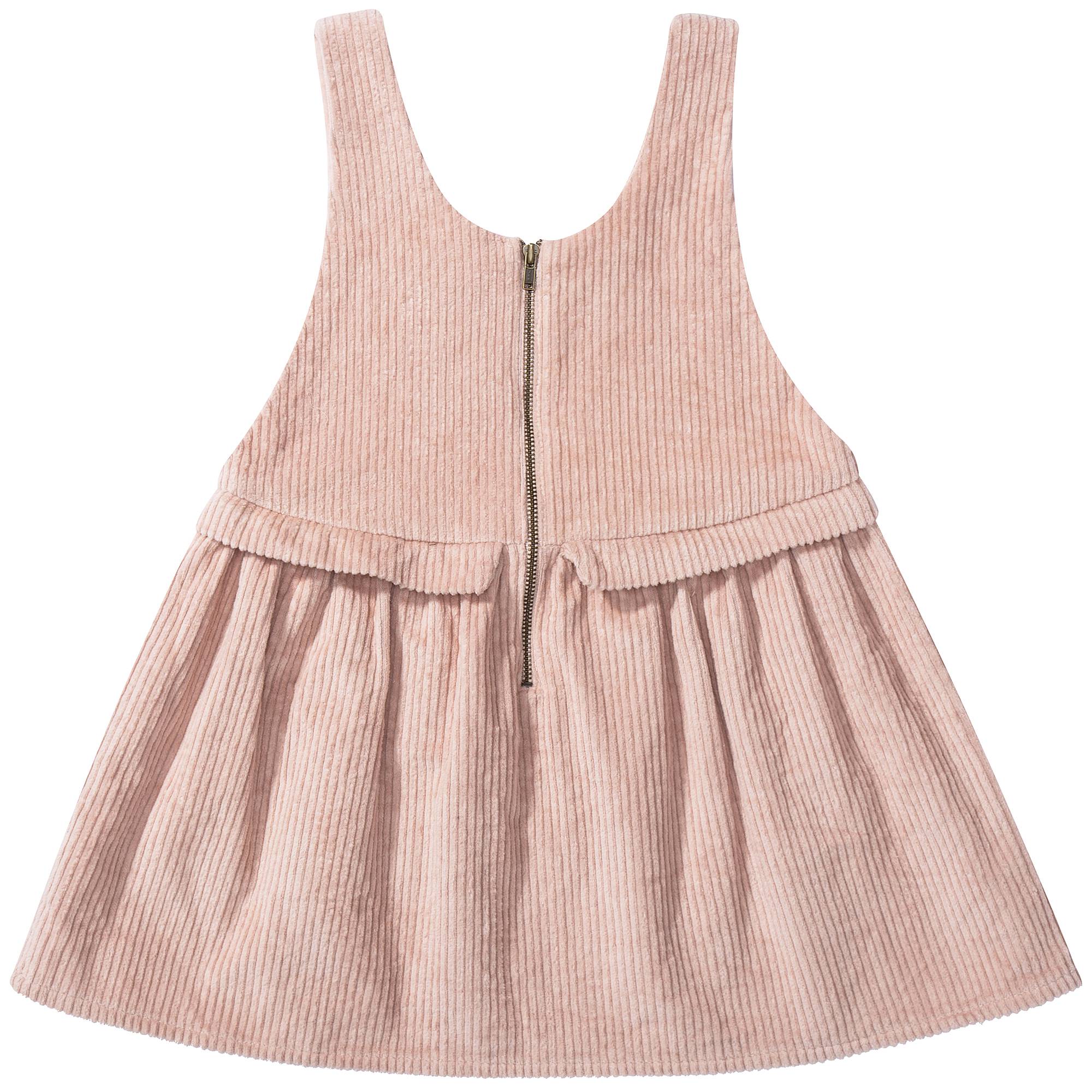 Girls Pink Big Corduroy Dress