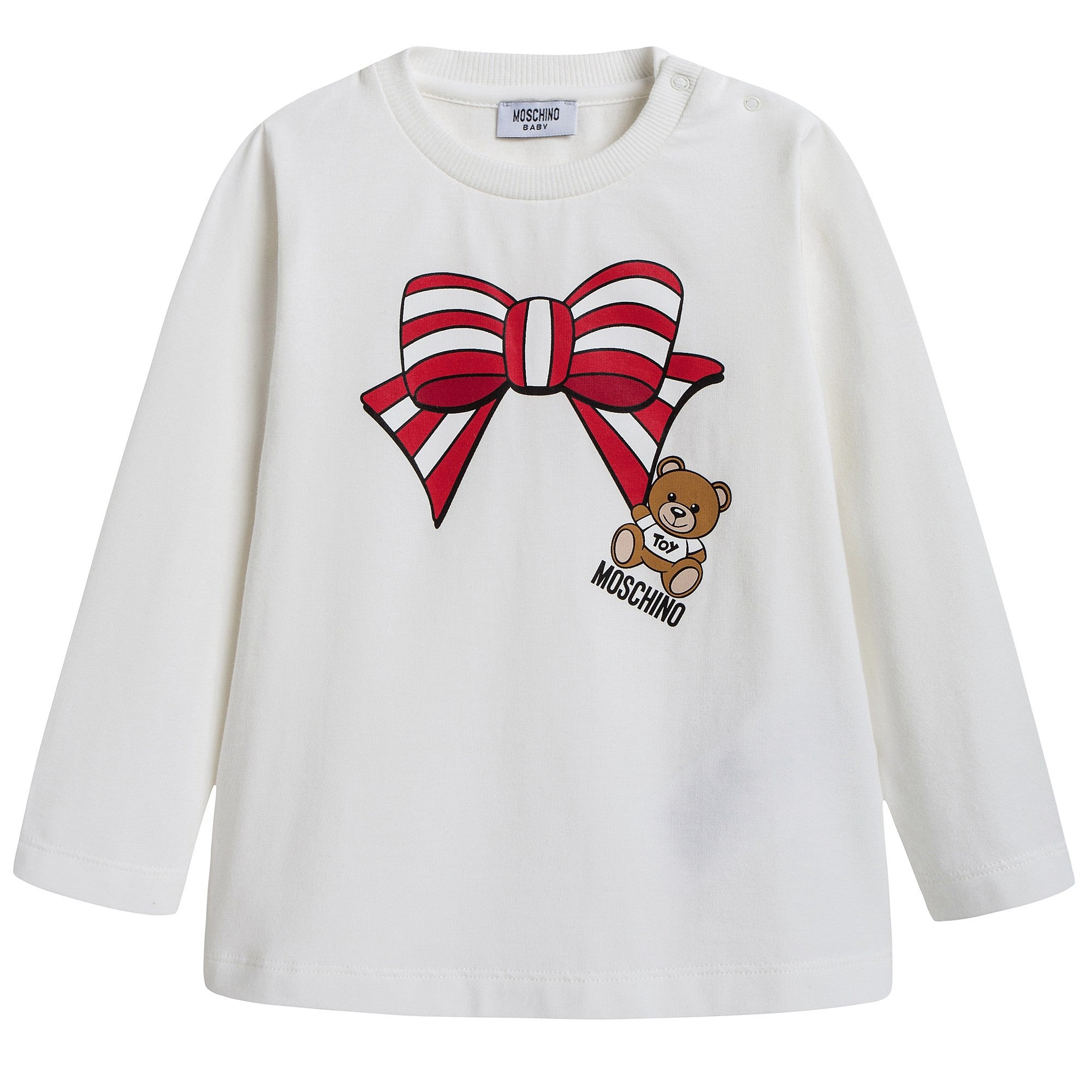 Baby Girls Ivory Bow Printed T-shirt
