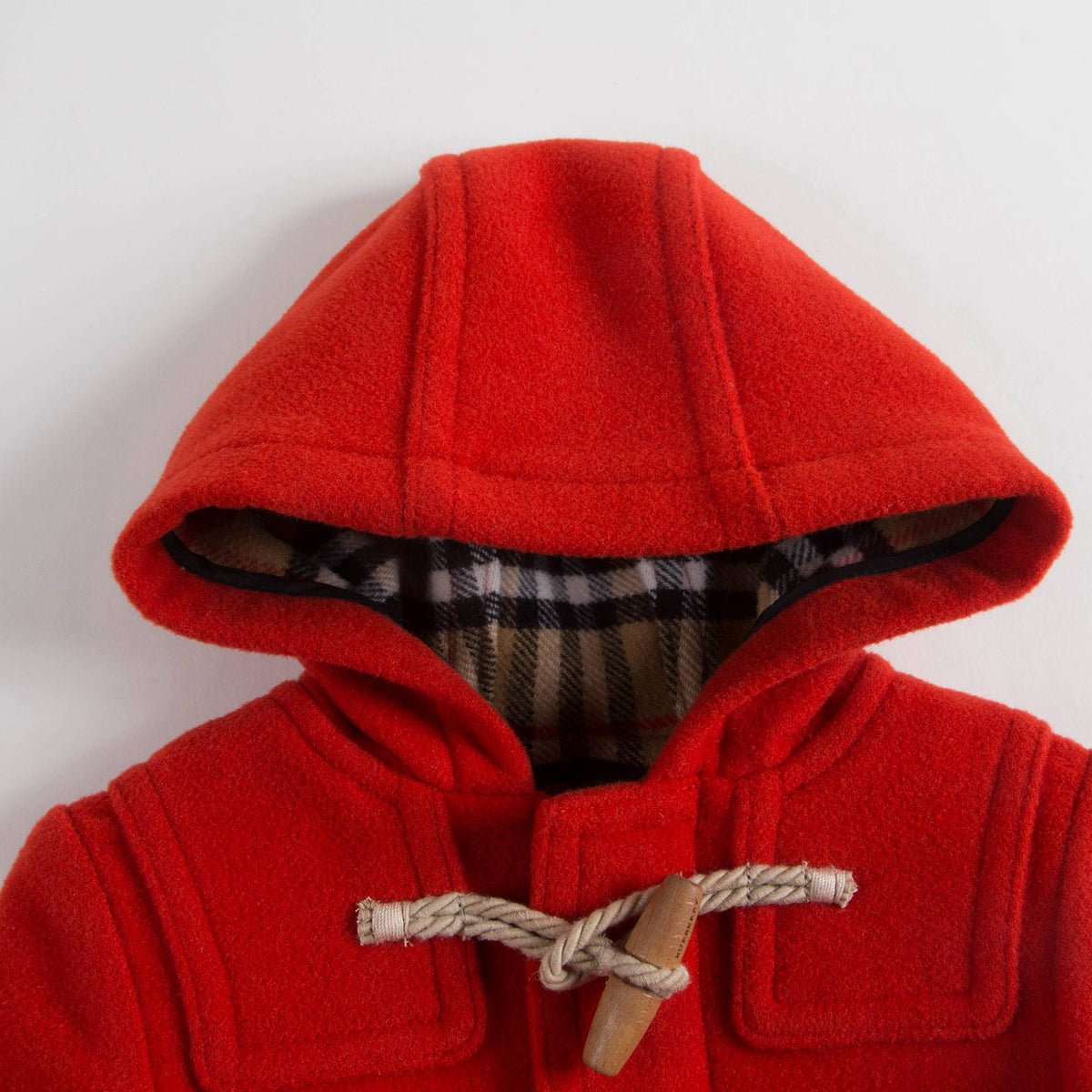 Manteau en laine orange-rouge pour bébé fille